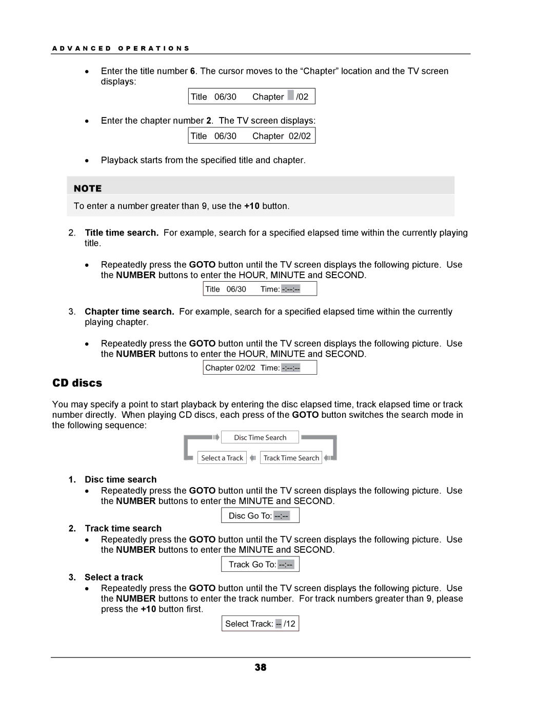 OPPO Digital DV-983H user manual Disc time search, Track time search, Select a track 