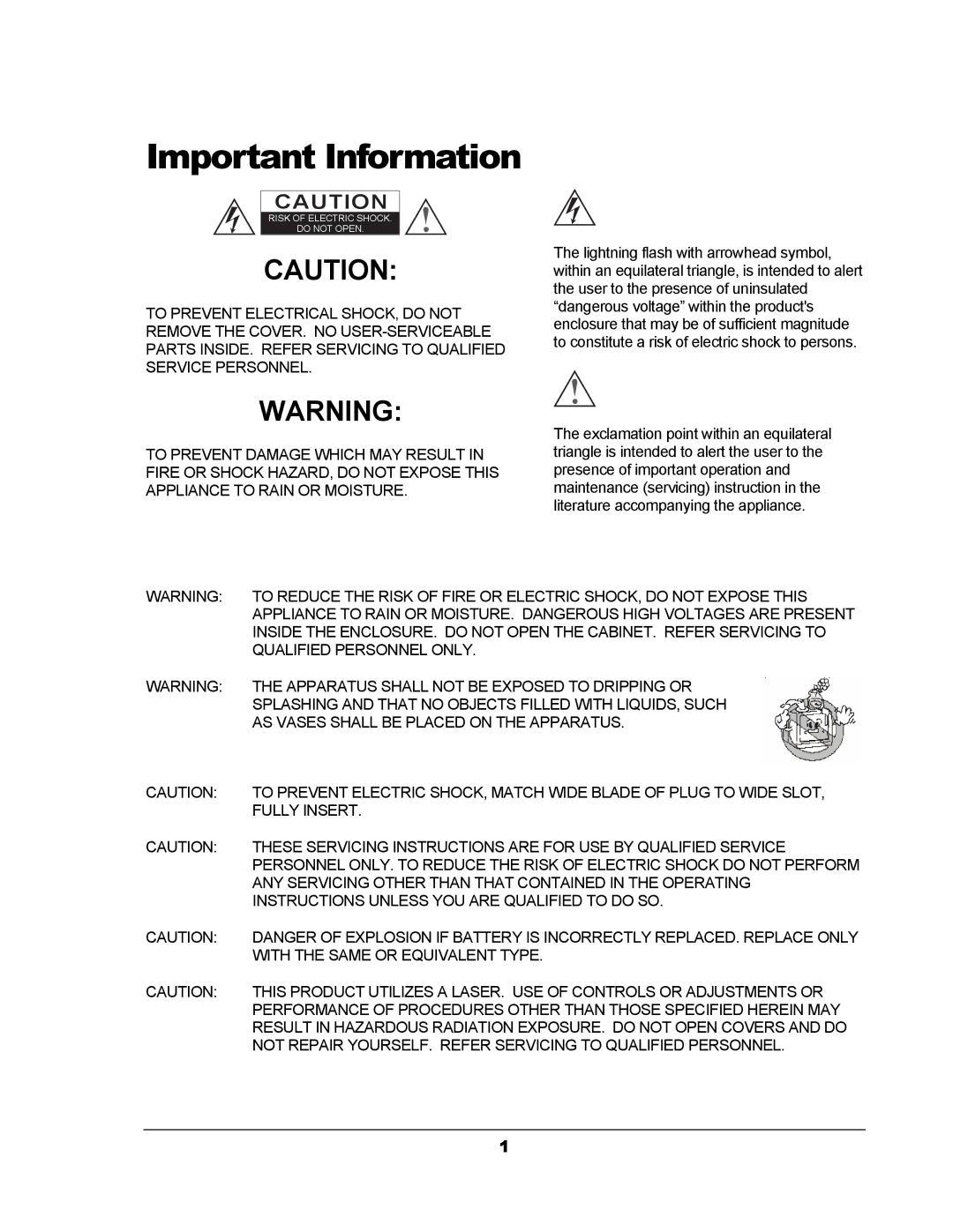 OPPO Digital DV-983H user manual Important Information 