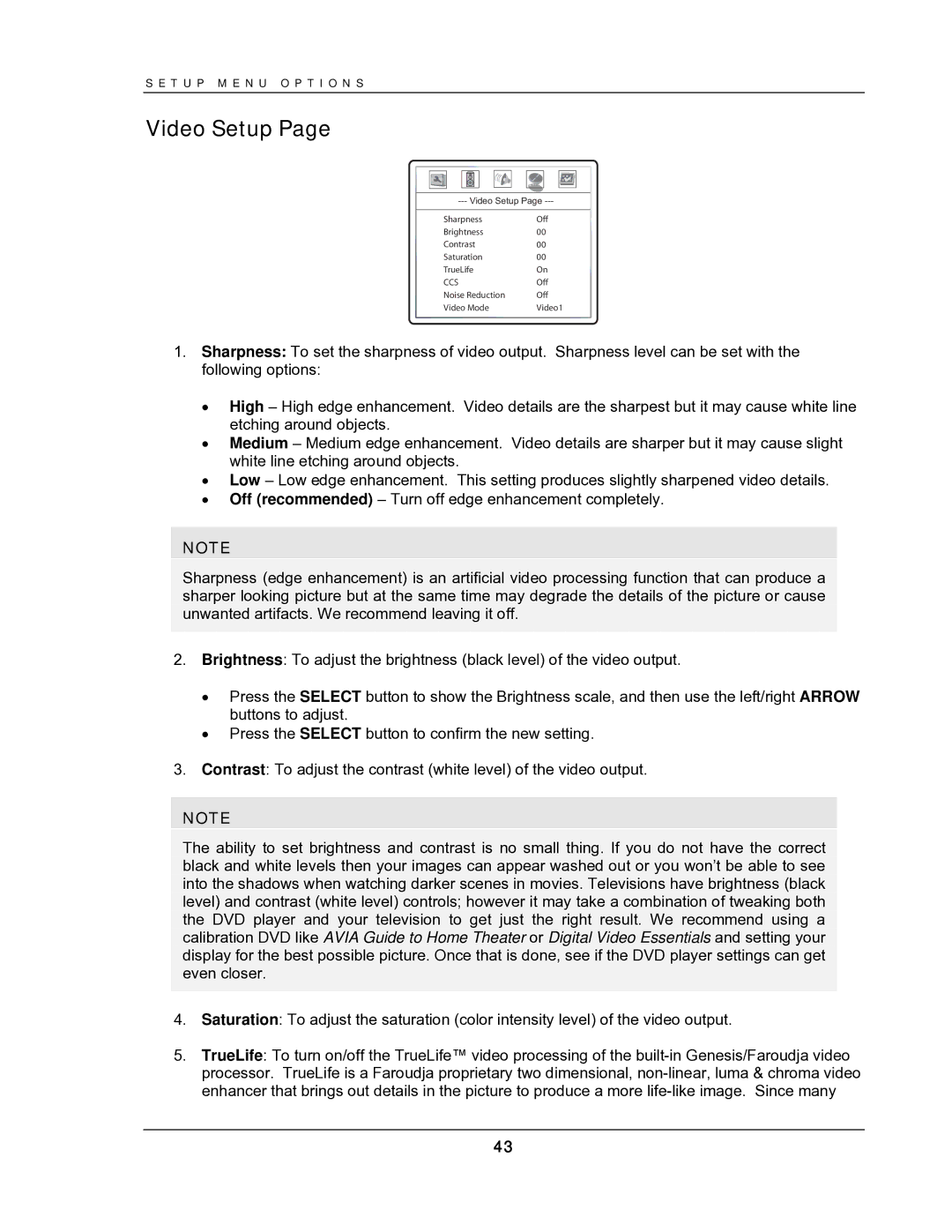 OPPO Digital DV-987HD user manual Video Setup 