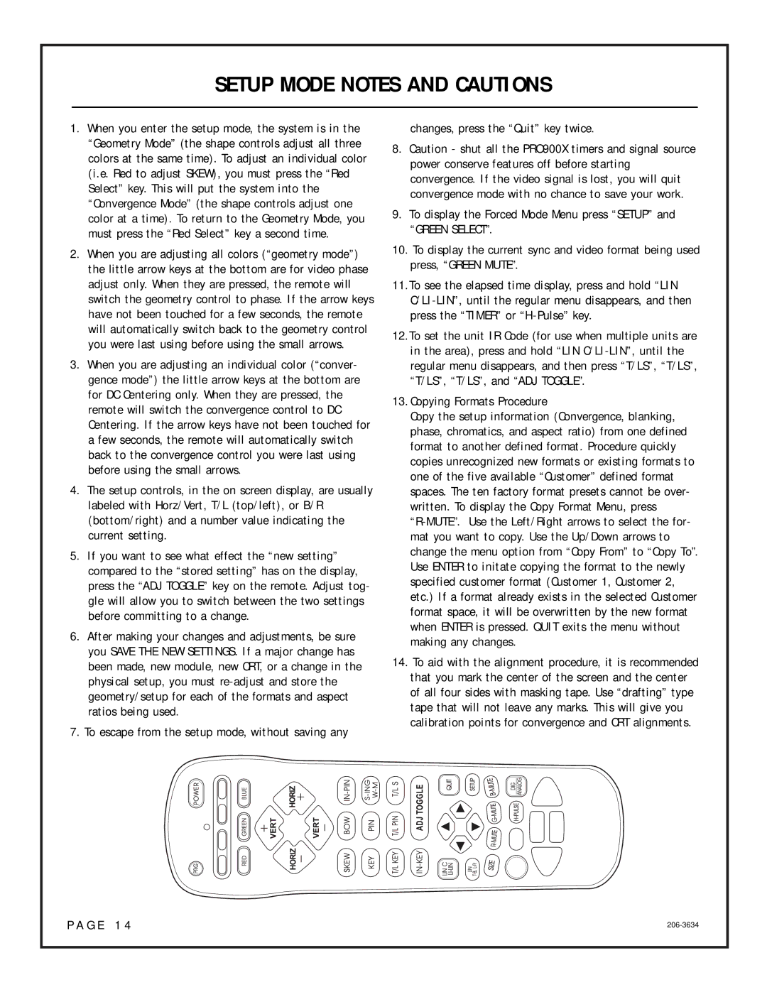 OPPO Digital Model PRO900X setup guide Setup Mode Notes and Cautions 