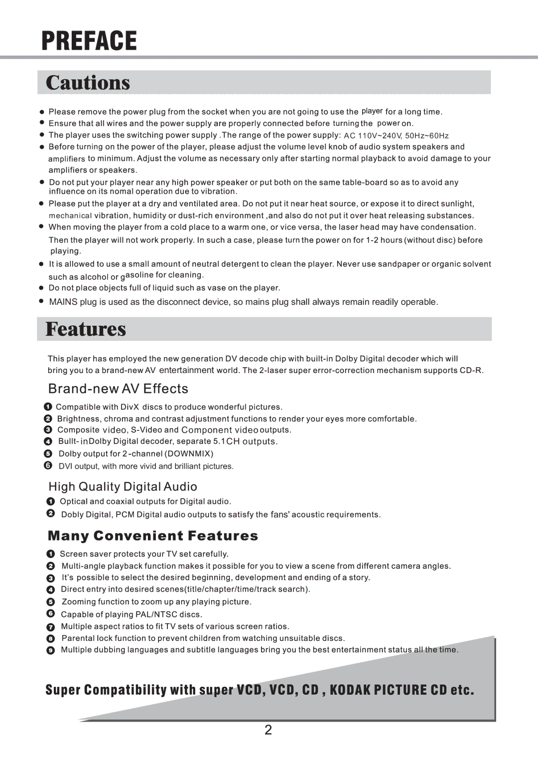 OPPO Digital OPDV971H user manual DVI output, with more vivid and brilliant pictures Fans 