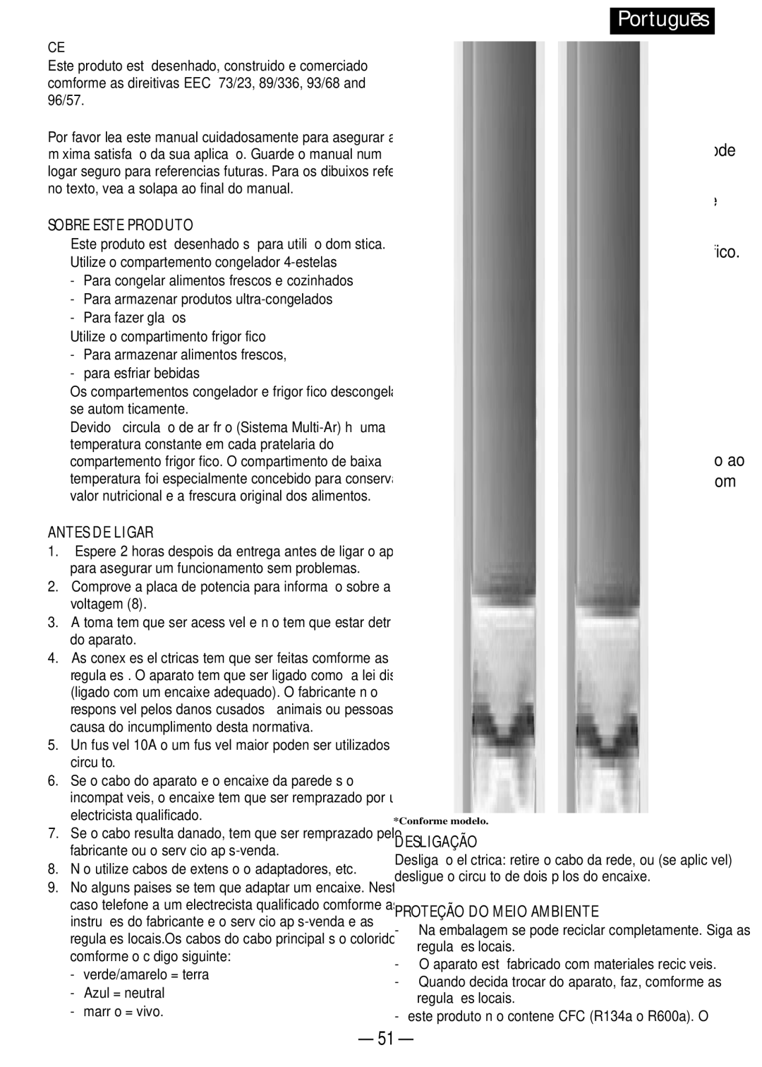 Opteka NF-347 Descrição do SUO Frigorífico, Sobre Este Produto, Antes DE Ligar, Desligação, Proteção do Meio Ambiente 