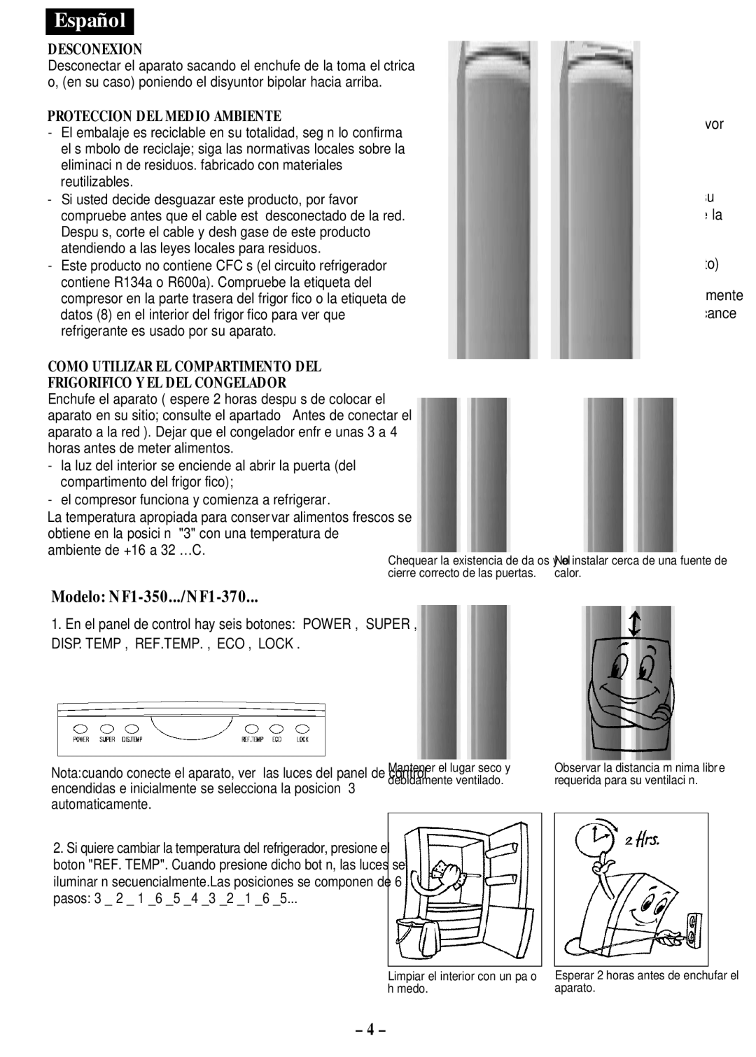 Opteka NF1-350, NF1-370, NF-347, NF-340 manual Importante, Desconexion, Proteccion DEL Medio Ambiente 