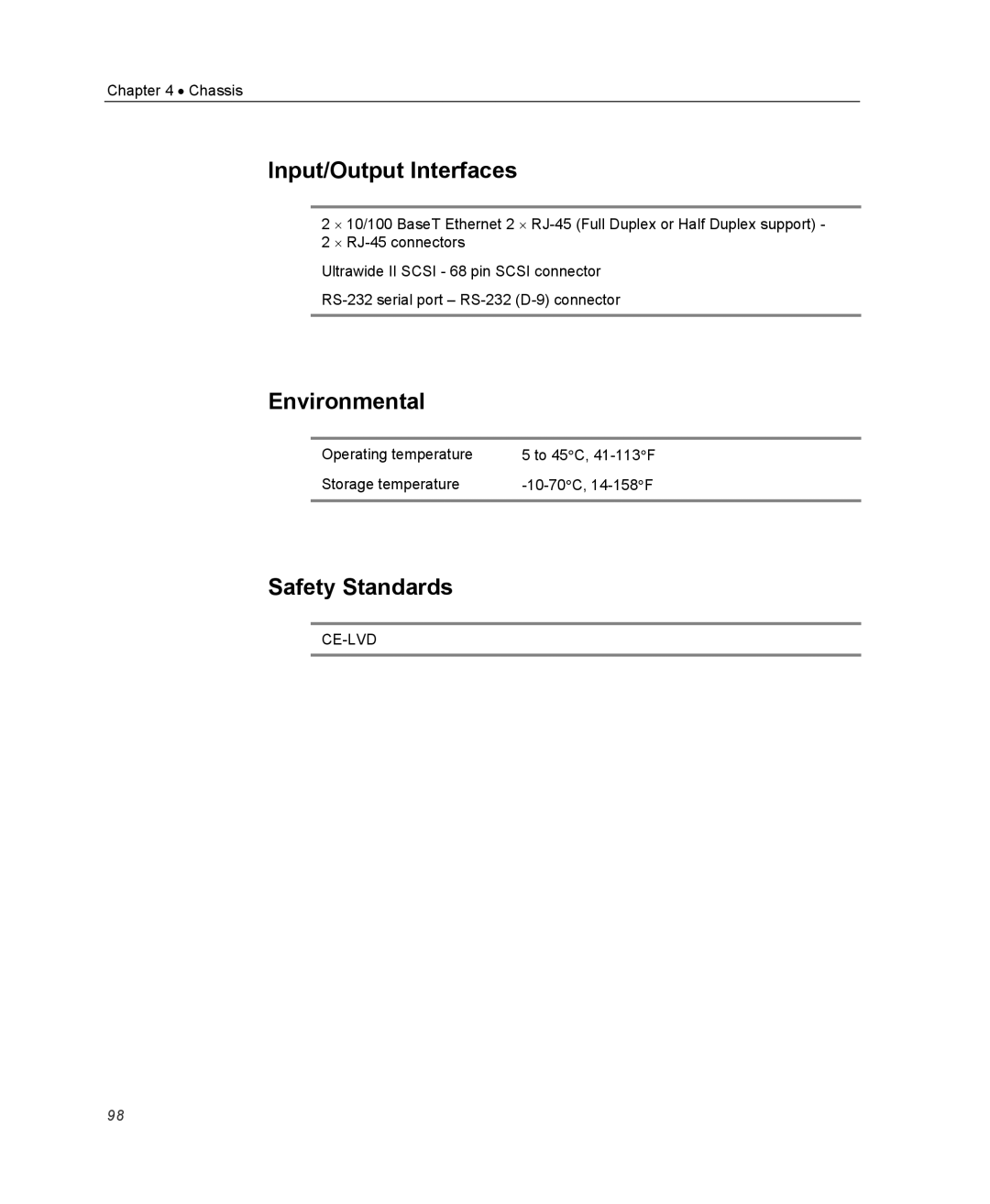 Optibase MGW 2400 WMT user manual Input/Output Interfaces, Environmental, Safety Standards 