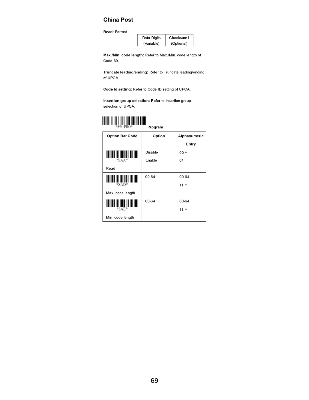 Opticon LGZ 7225 user manual China Post 