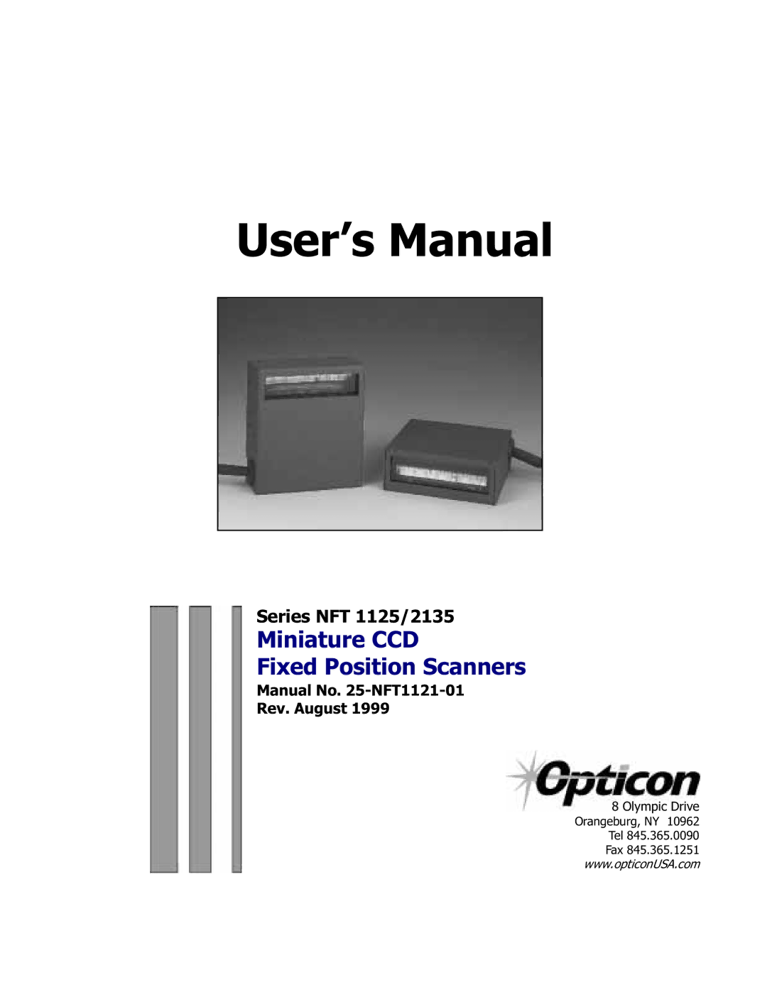 Opticon NFT 2135 manual User’s Manual, Series NFT 1125/2135 