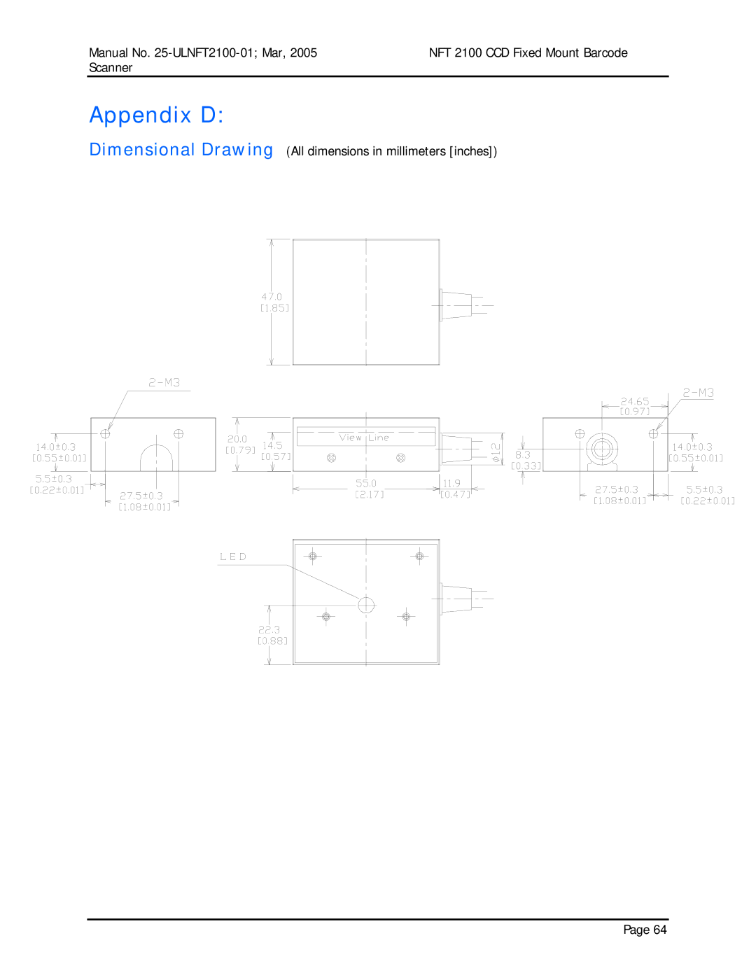 Opticon NFT 2100 manual Appendix D 