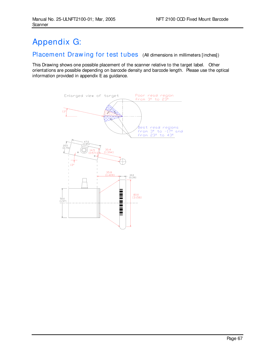 Opticon NFT 2100 manual Appendix G 