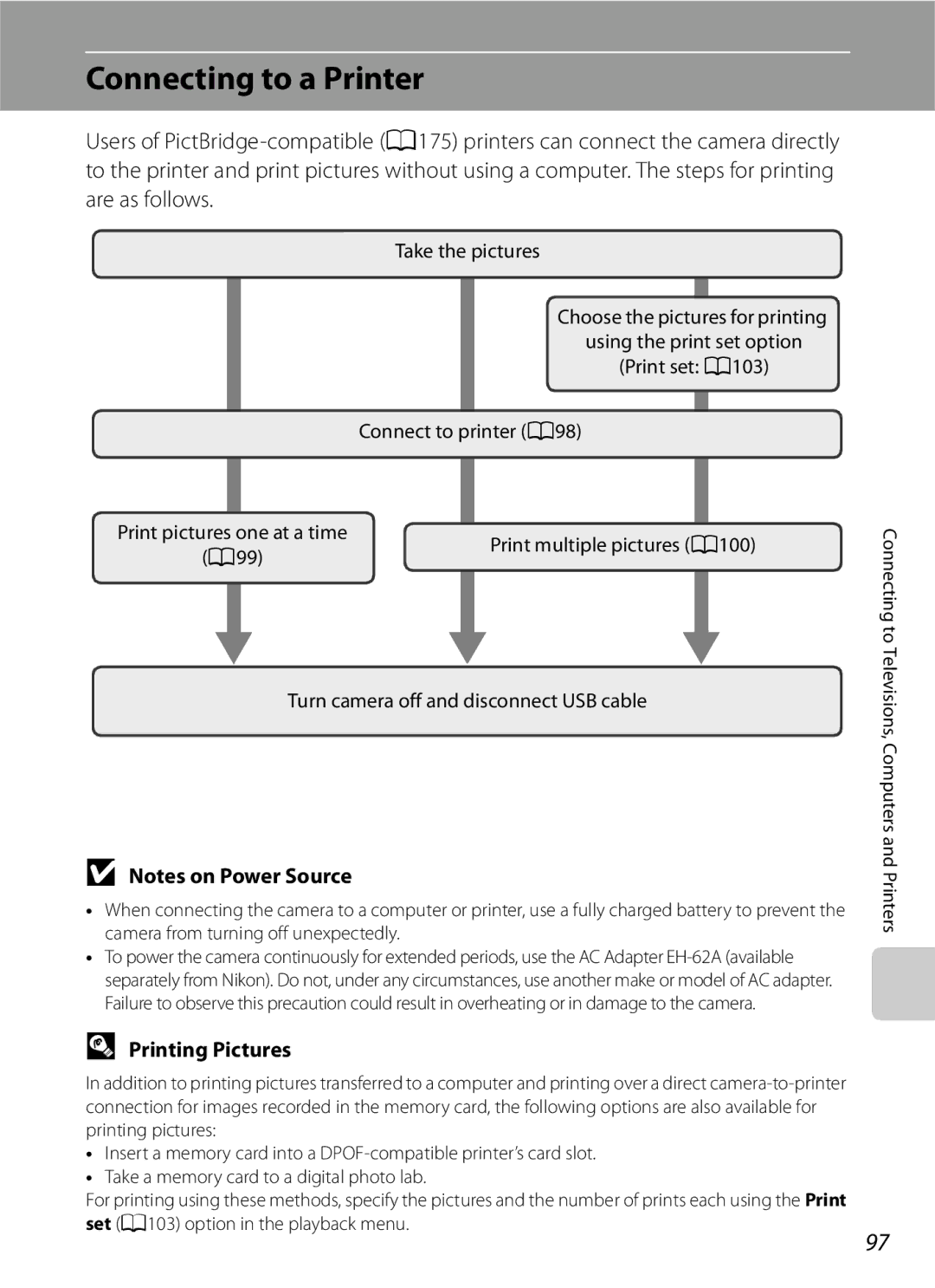 Optima Batteries P90 manual Connecting to a Printer, Printing Pictures 