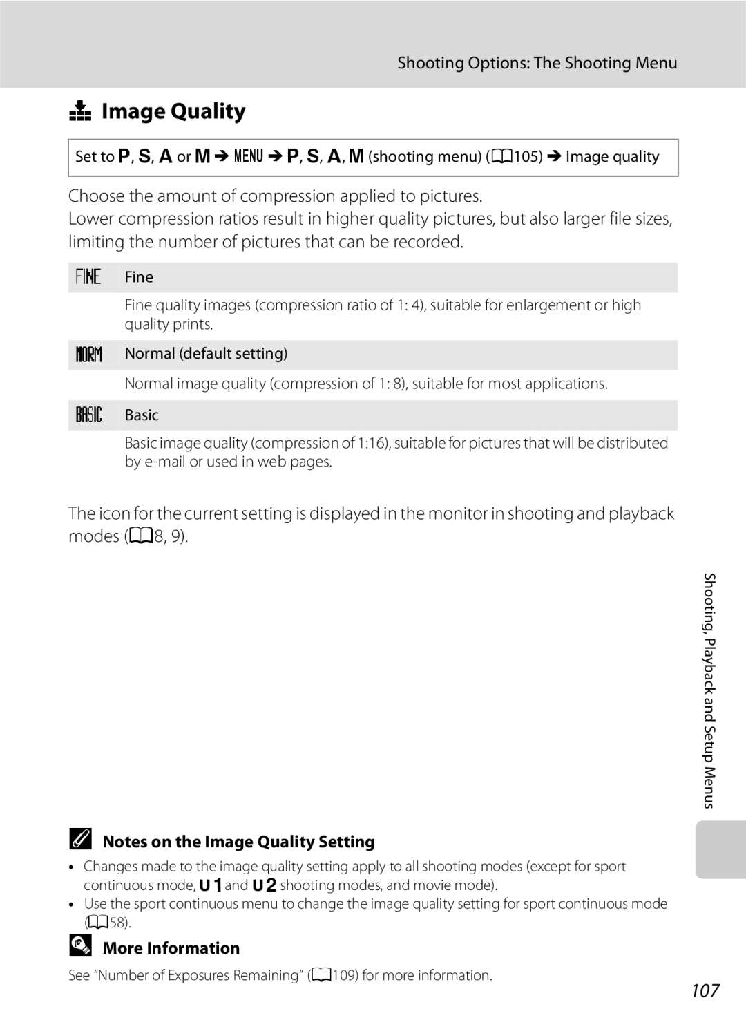 Optima Batteries P90 manual Image Quality, 107 