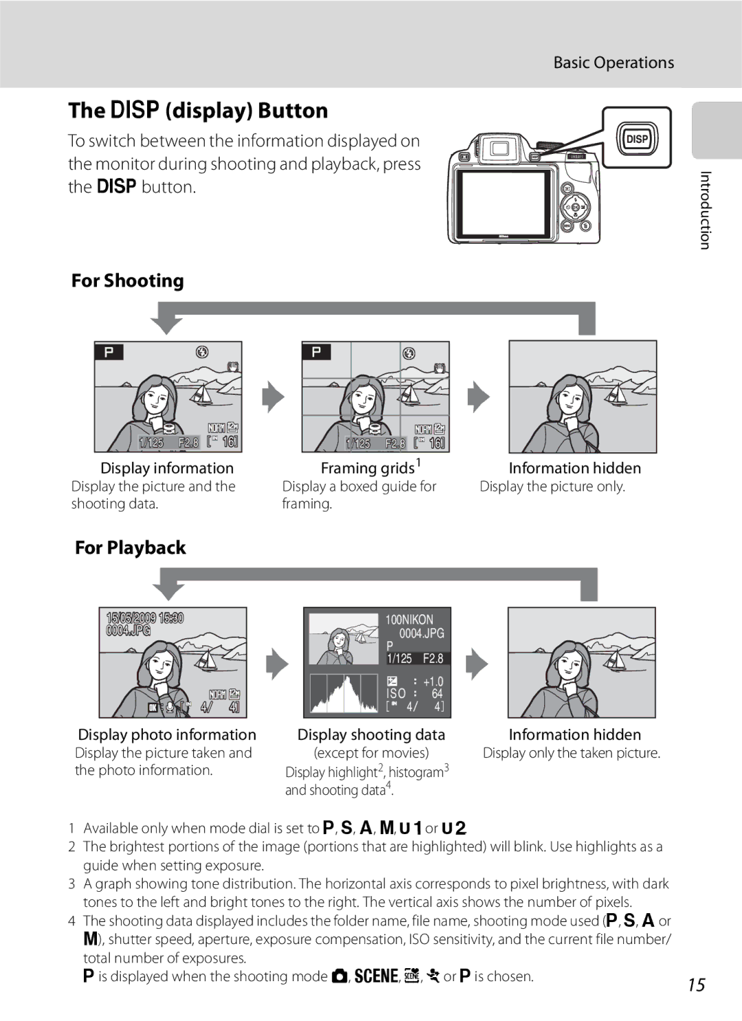 Optima Batteries P90 Sdisplay Button, Display information, Framing grids1, Information hidden, Display photo information 