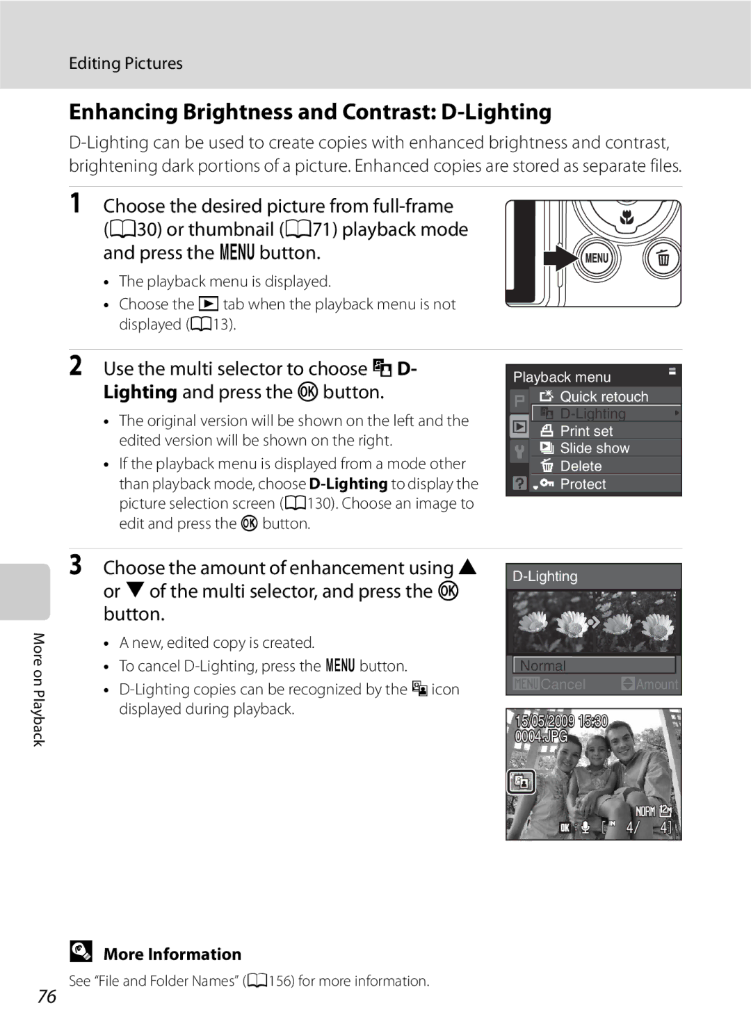 Optima Batteries P90 manual Enhancing Brightness and Contrast D-Lighting 