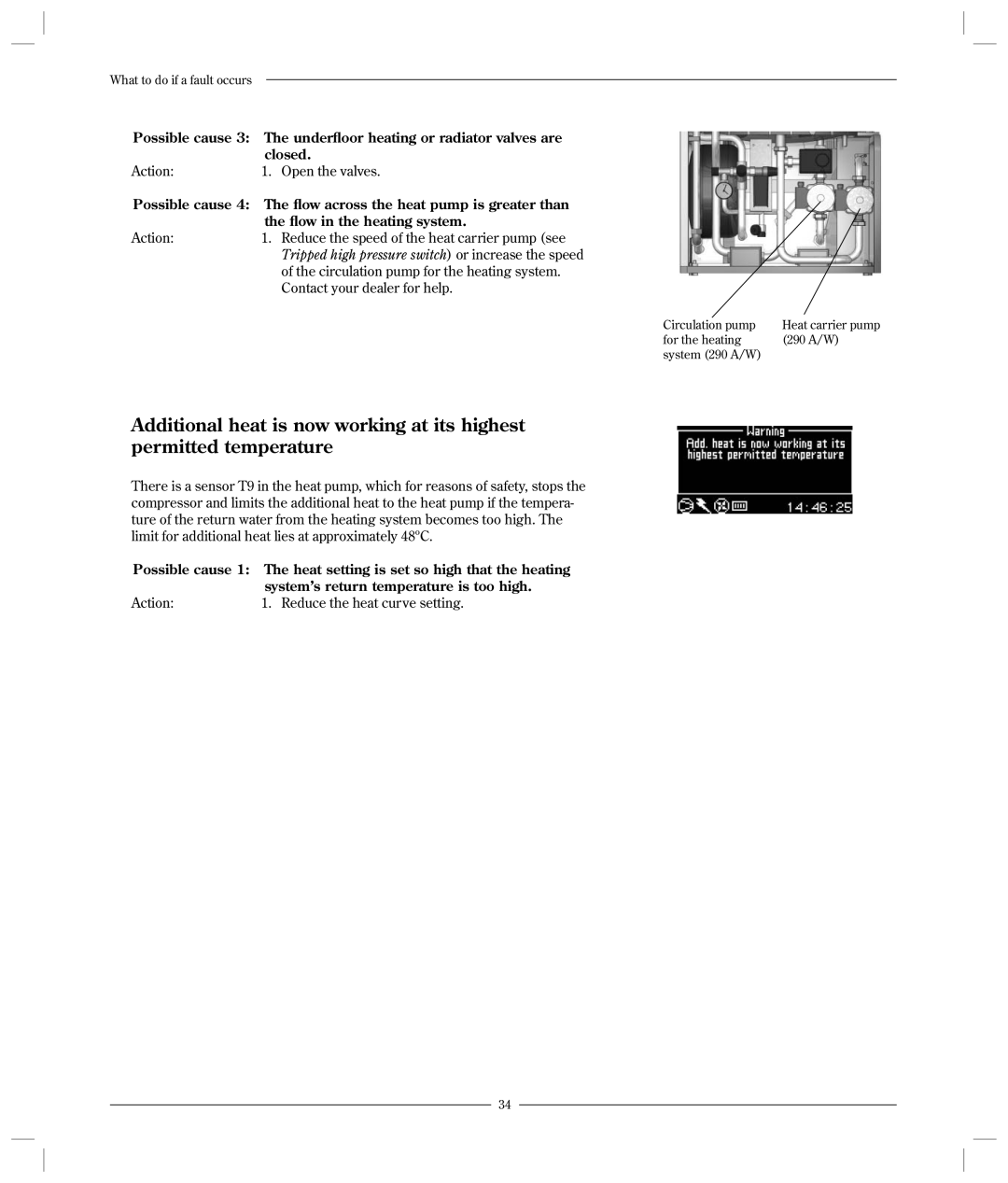 Optima Company 600 - 1700 manual Action Open the valves 