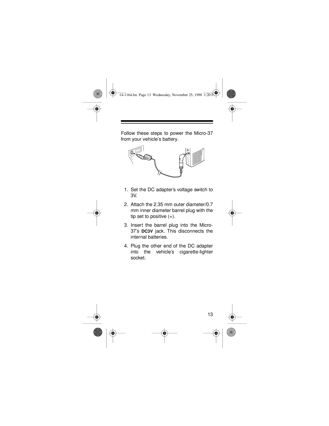 Optimus - Katadyn Products Inc Micro-37 owner manual Fm Page 13 Wednesday, November 25, 1998 120 PM 