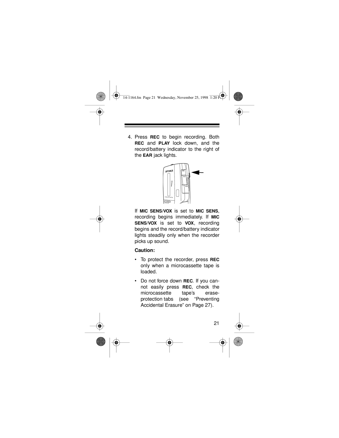 Optimus - Katadyn Products Inc Micro-37 owner manual Fm Page 21 Wednesday, November 25, 1998 120 PM 