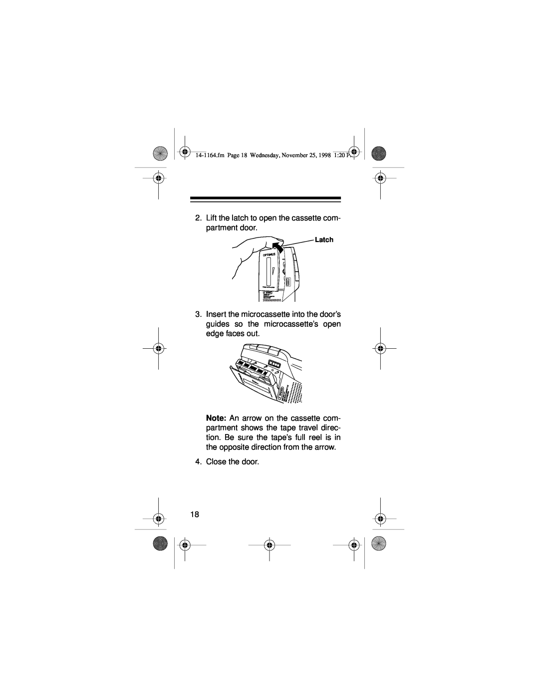 Optimus - Katadyn Products Inc Micro-37 owner manual Lift the latch to open the cassette com- partment door 