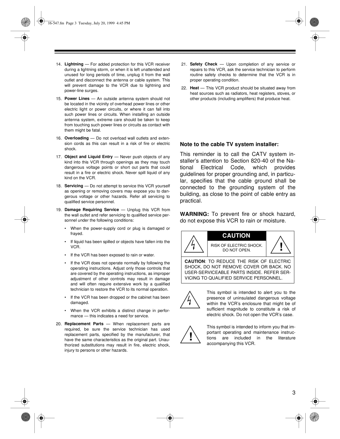 Optimus - Katadyn Products Inc MODEL 110/MODEL 60 owner manual Do not Open 