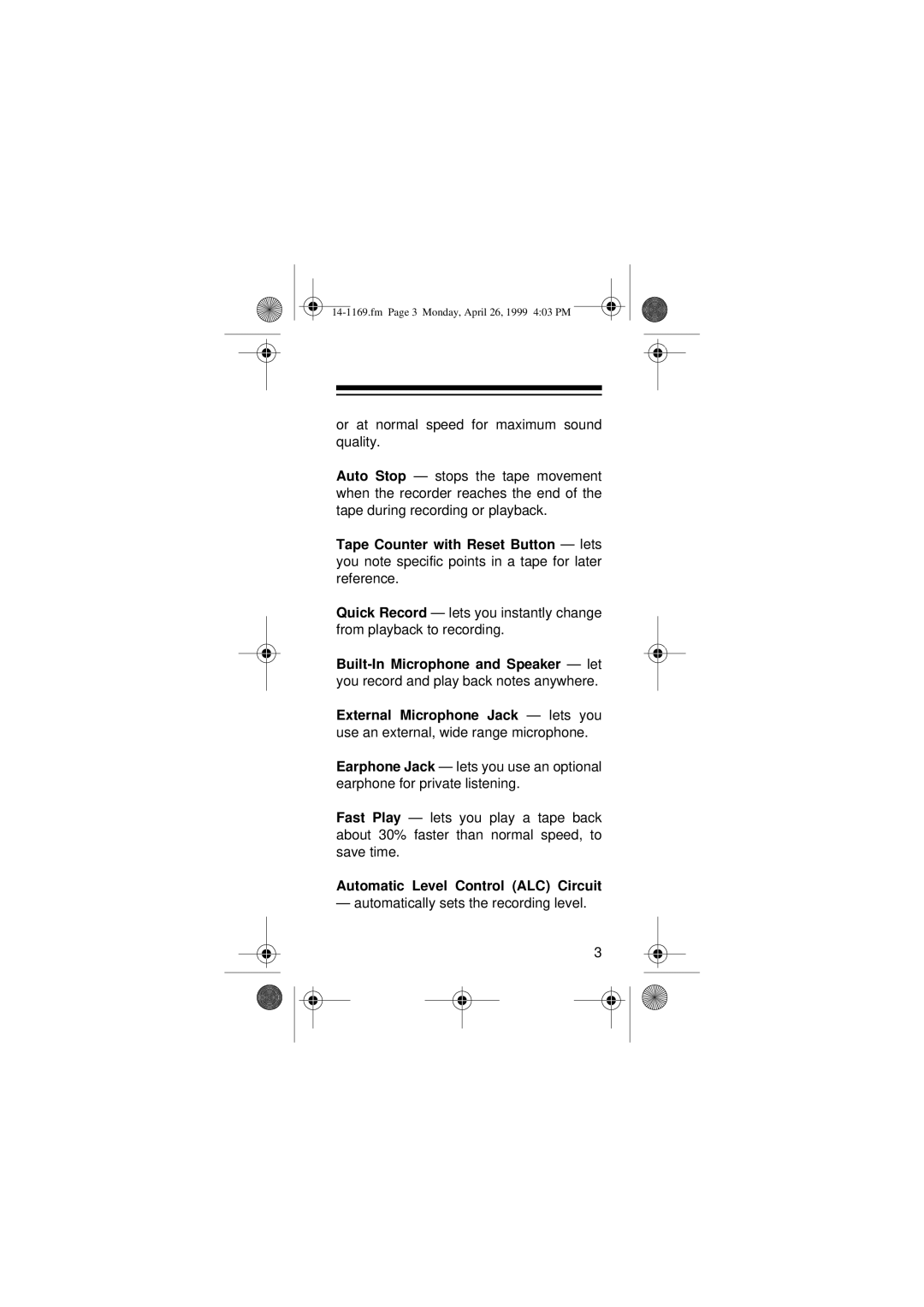 Optimus 05A99, Micro-41, 14-1169 owner manual Automatic Level Control ALC Circuit 