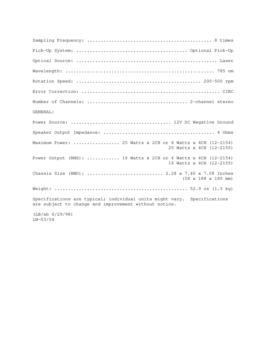 Optimus 120-2155, 120-2154 manual Circ, General 