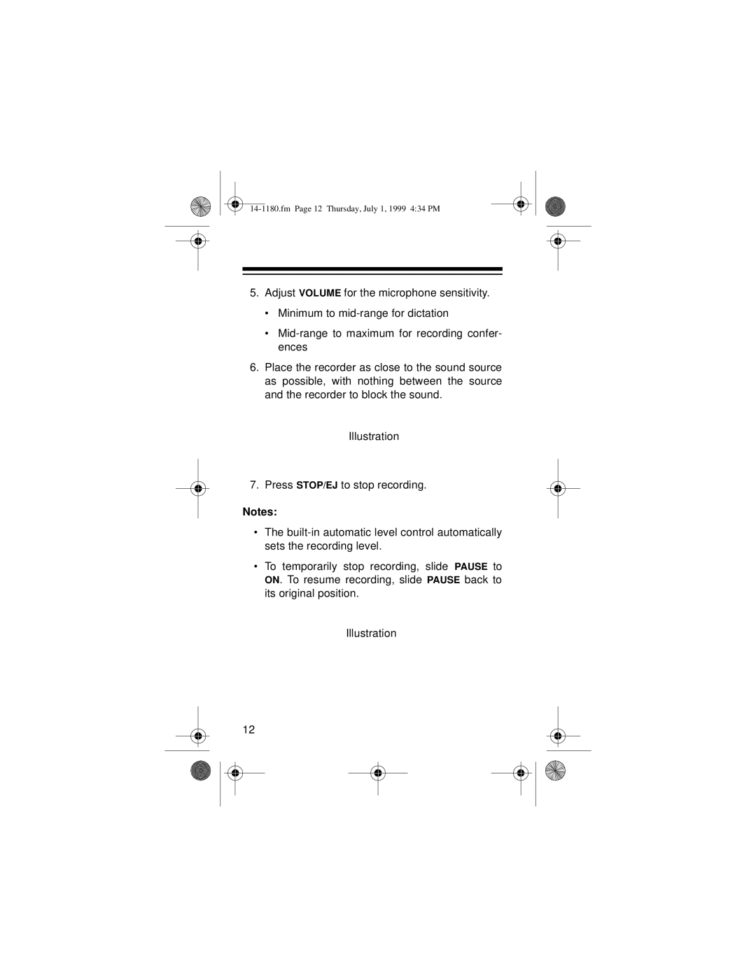 Optimus 14-1180 owner manual Fm Page 12 Thursday, July 1, 1999 434 PM 