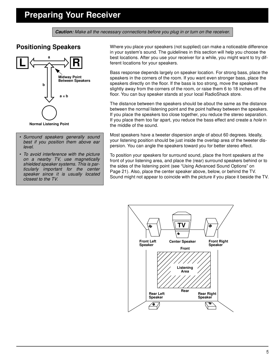 Optimus 31-3042 owner manual Preparing Your Receiver 