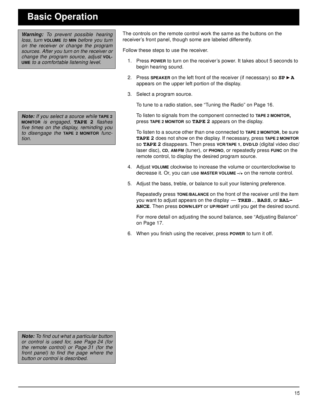 Optimus 31-3042 owner manual Basic Operation 