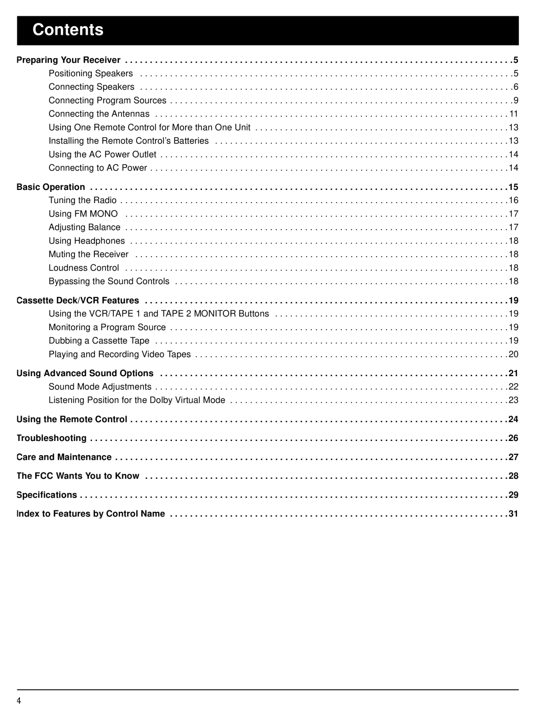 Optimus 31-3042 owner manual Contents 