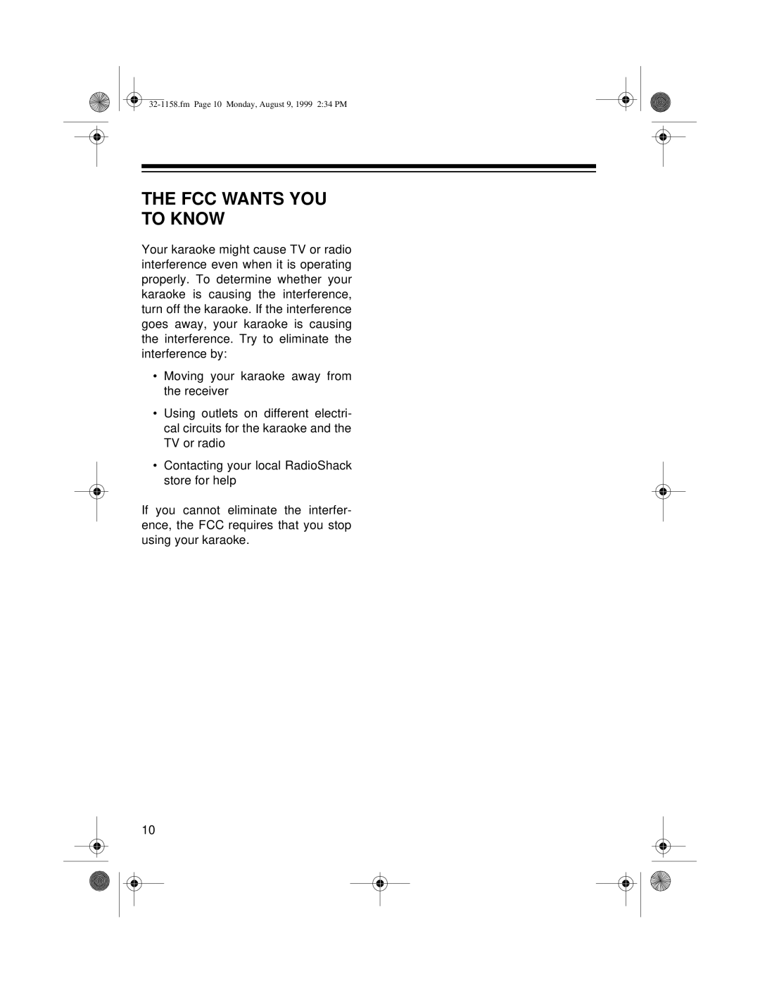 Optimus 32-1158 owner manual FCC Wants YOU to Know 