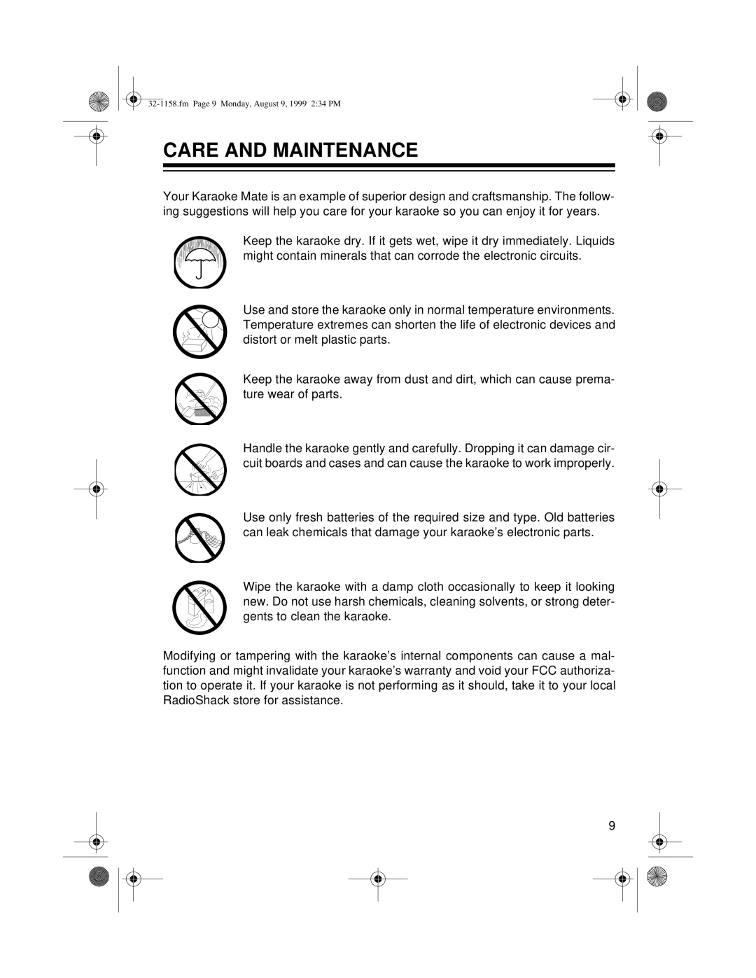 Optimus 32-1158 owner manual Care and Maintenance 