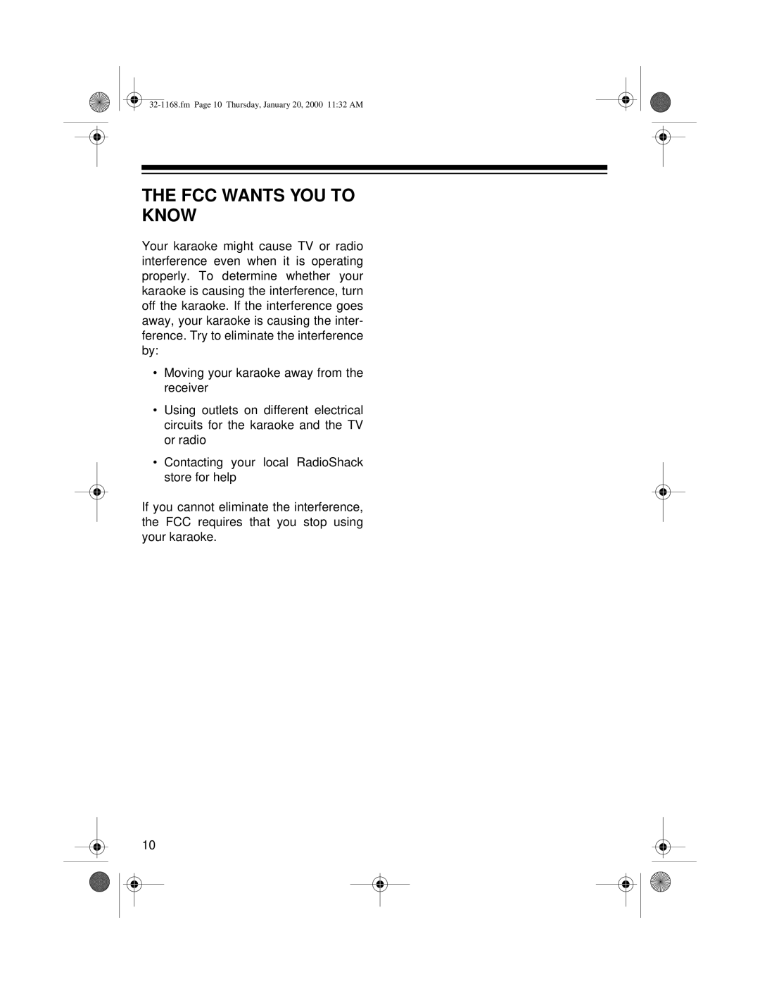 Optimus 32-1168 owner manual FCC Wants YOU to Know 