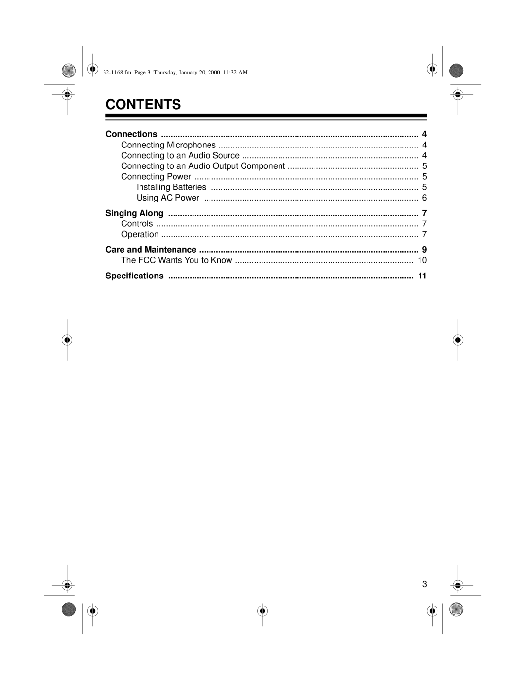 Optimus 32-1168 owner manual Contents 