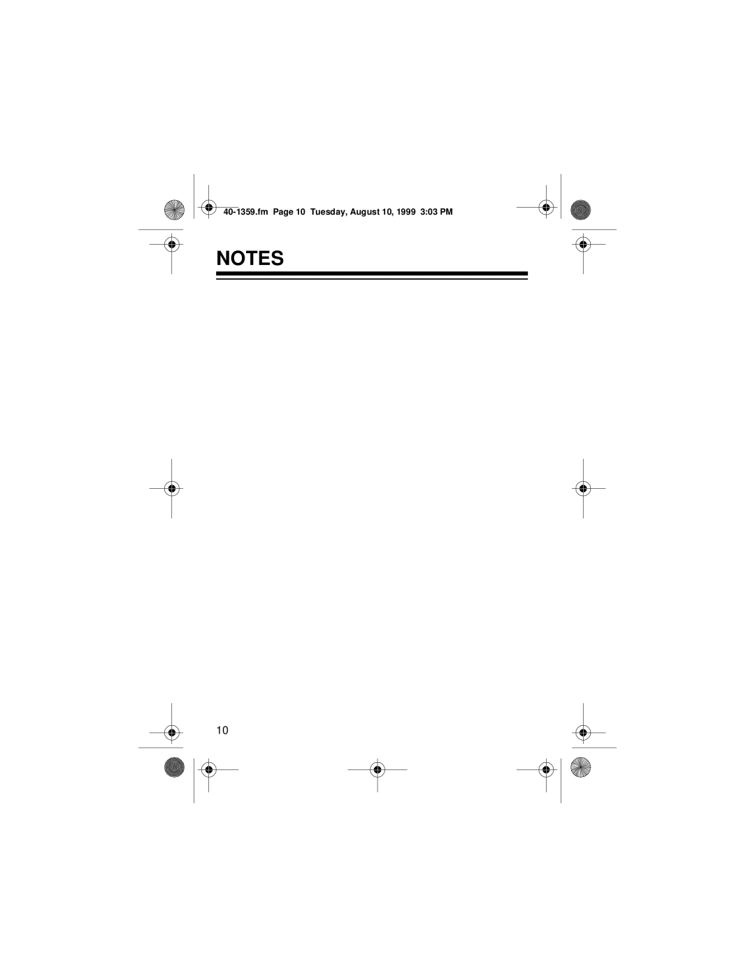 Optimus 40-1359 owner manual Fm Page 10 Tuesday, August 10, 1999 303 PM 