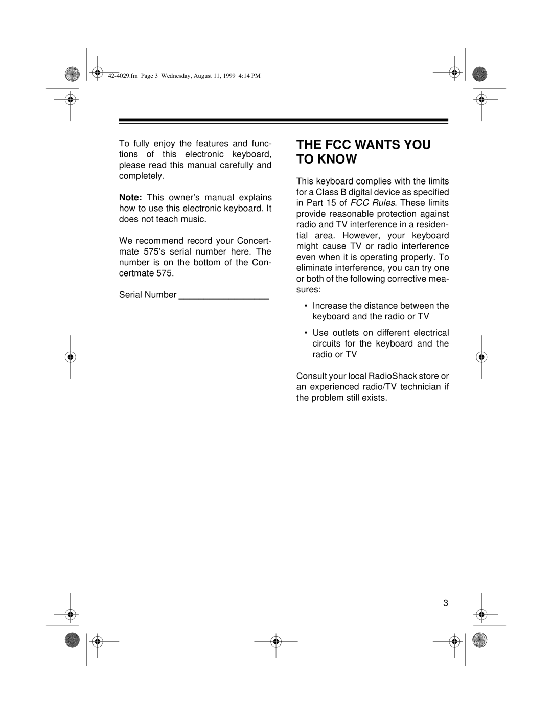 Optimus 575 owner manual FCC Wants YOU to Know 