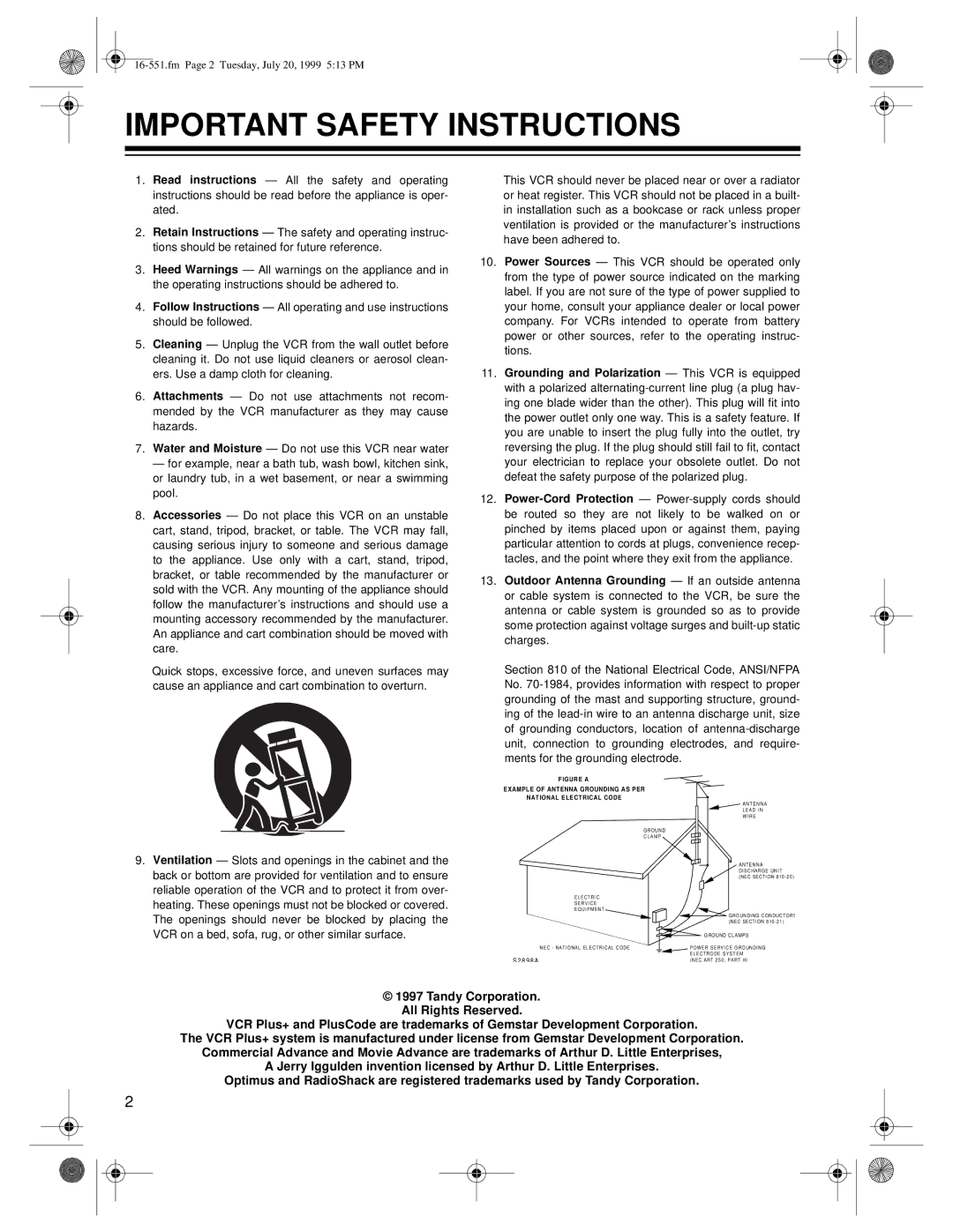 Optimus 63, 114 owner manual Important Safety Instructions 