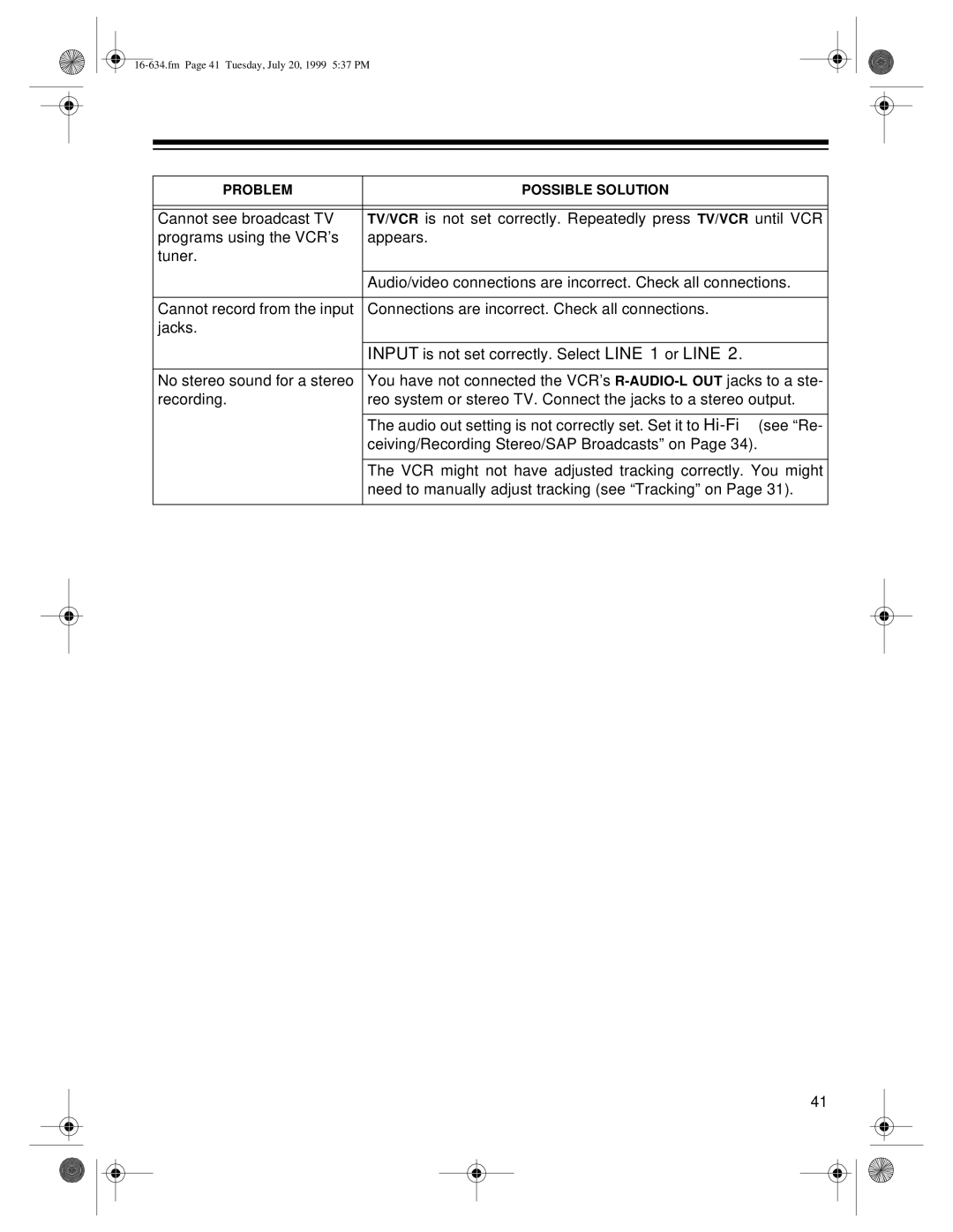 Optimus 64, 65 owner manual Fm Page 41 Tuesday, July 20, 1999 537 PM 