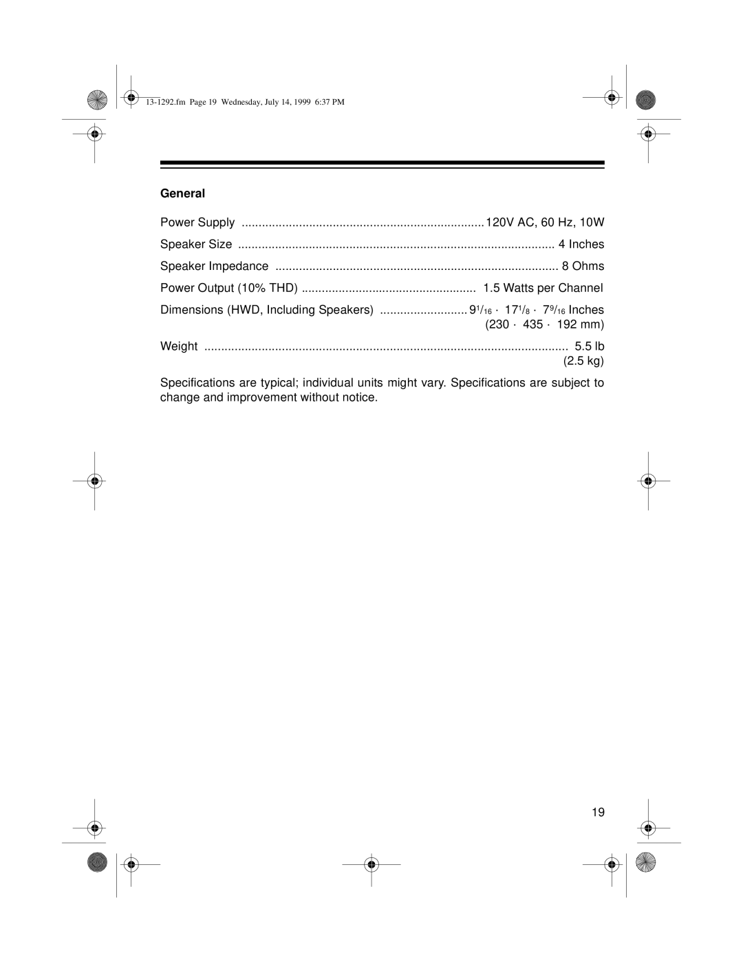 Optimus 739 owner manual General 