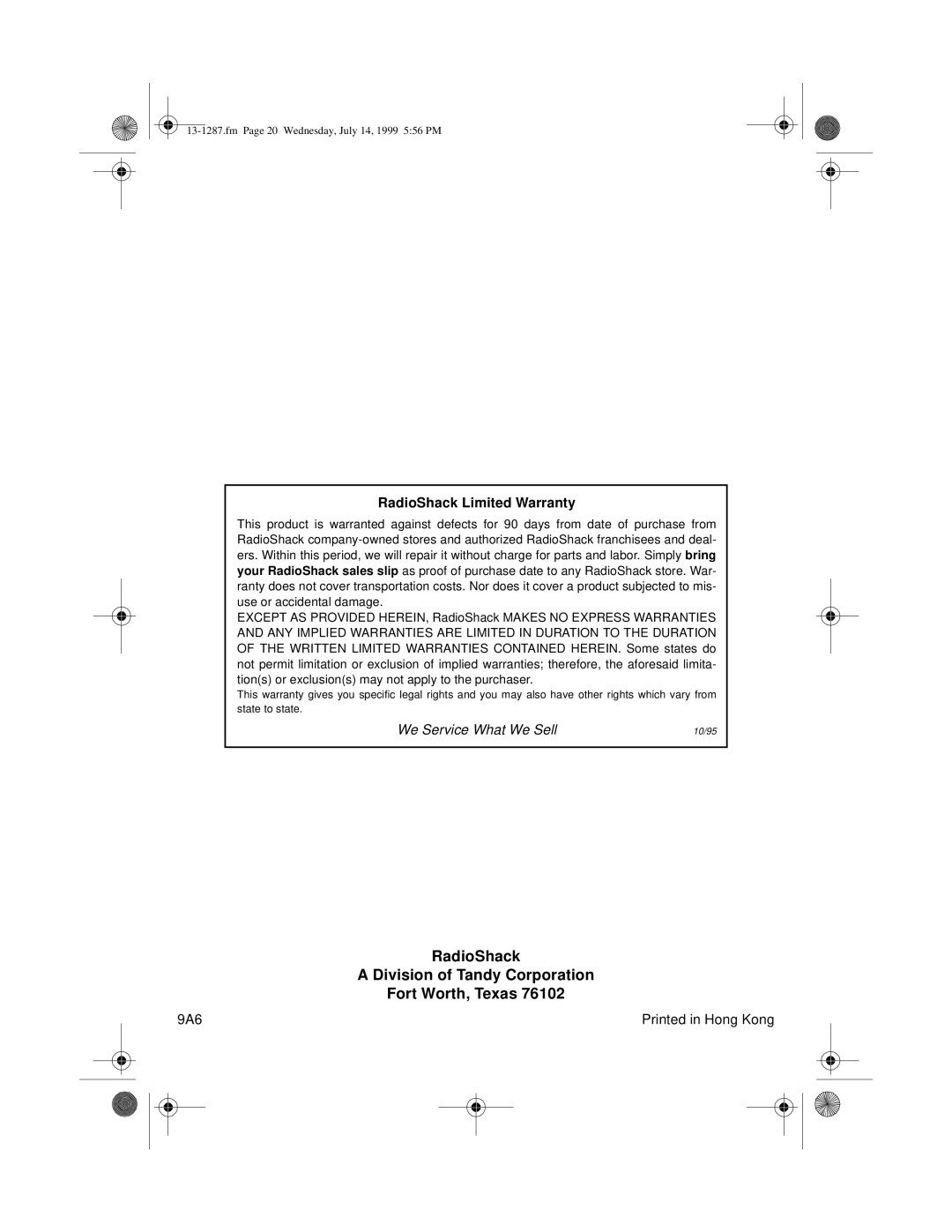 Optimus 740 owner manual RadioShack Division of Tandy Corporation Fort Worth, Texas 