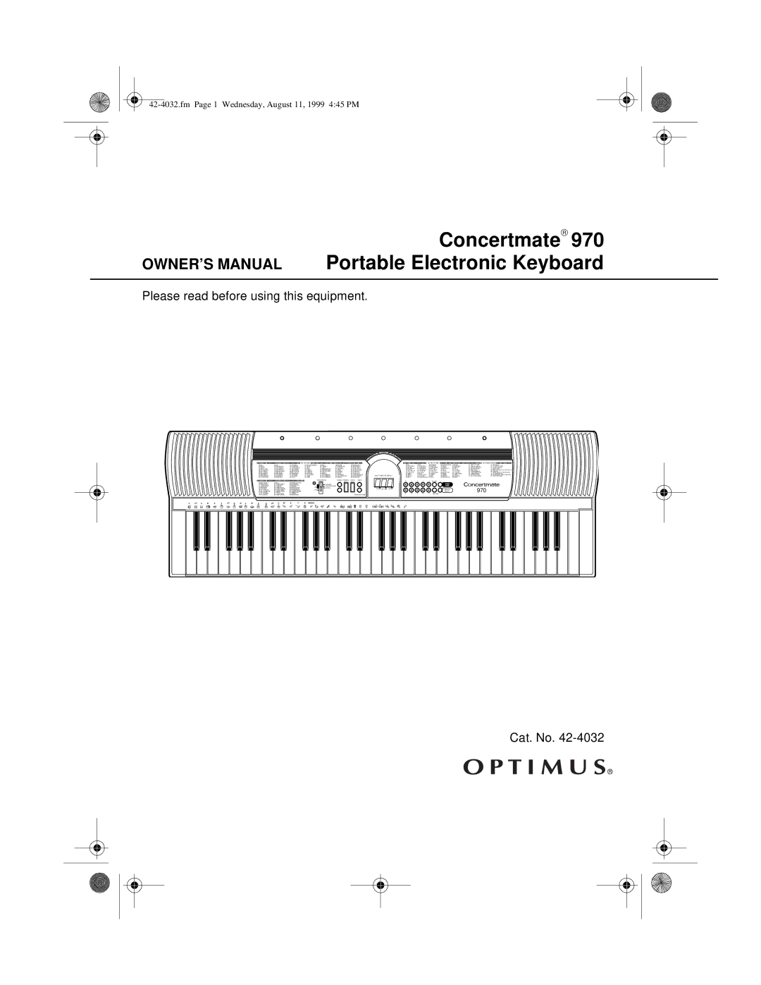 Optimus 970 owner manual Concertmate 