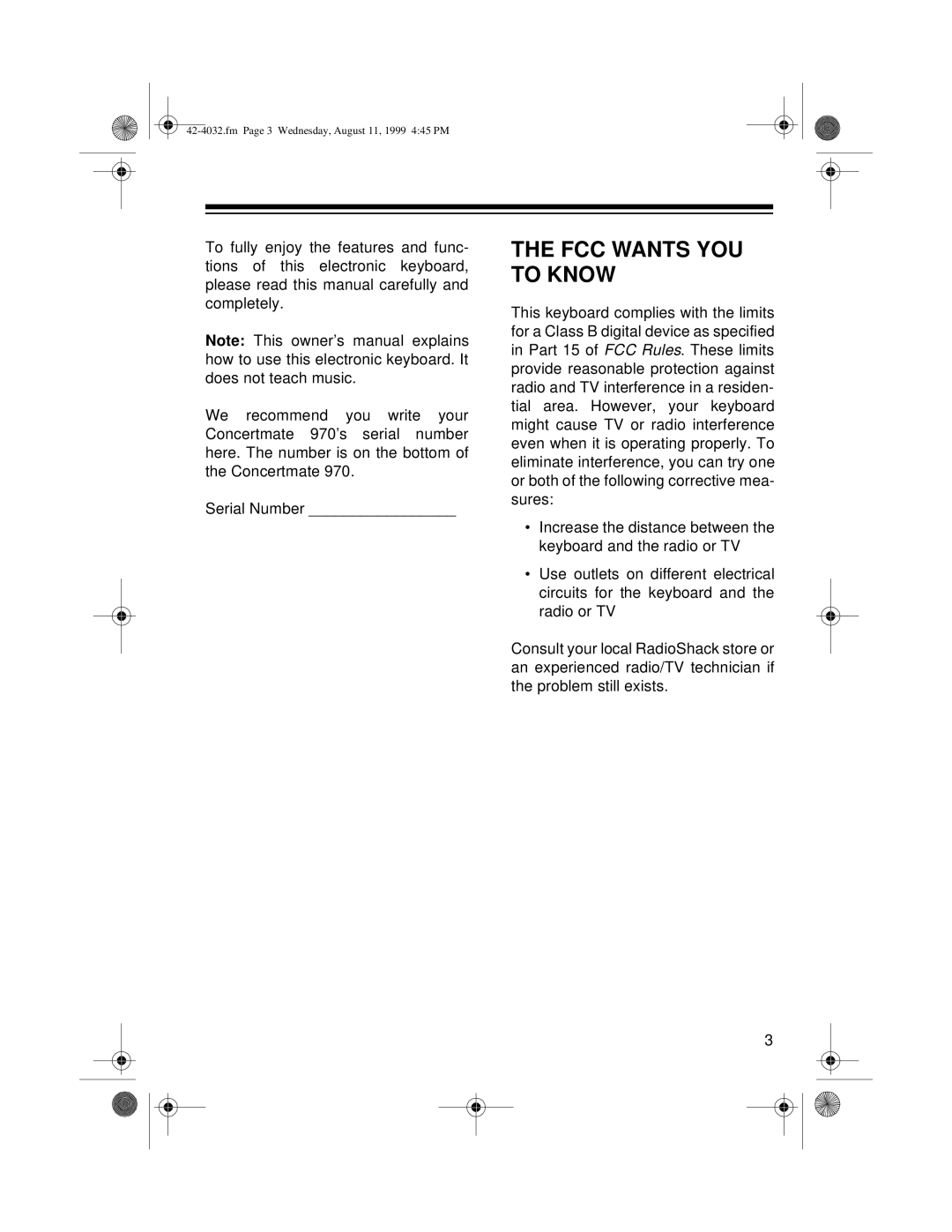 Optimus 970 owner manual FCC Wants YOU to Know 