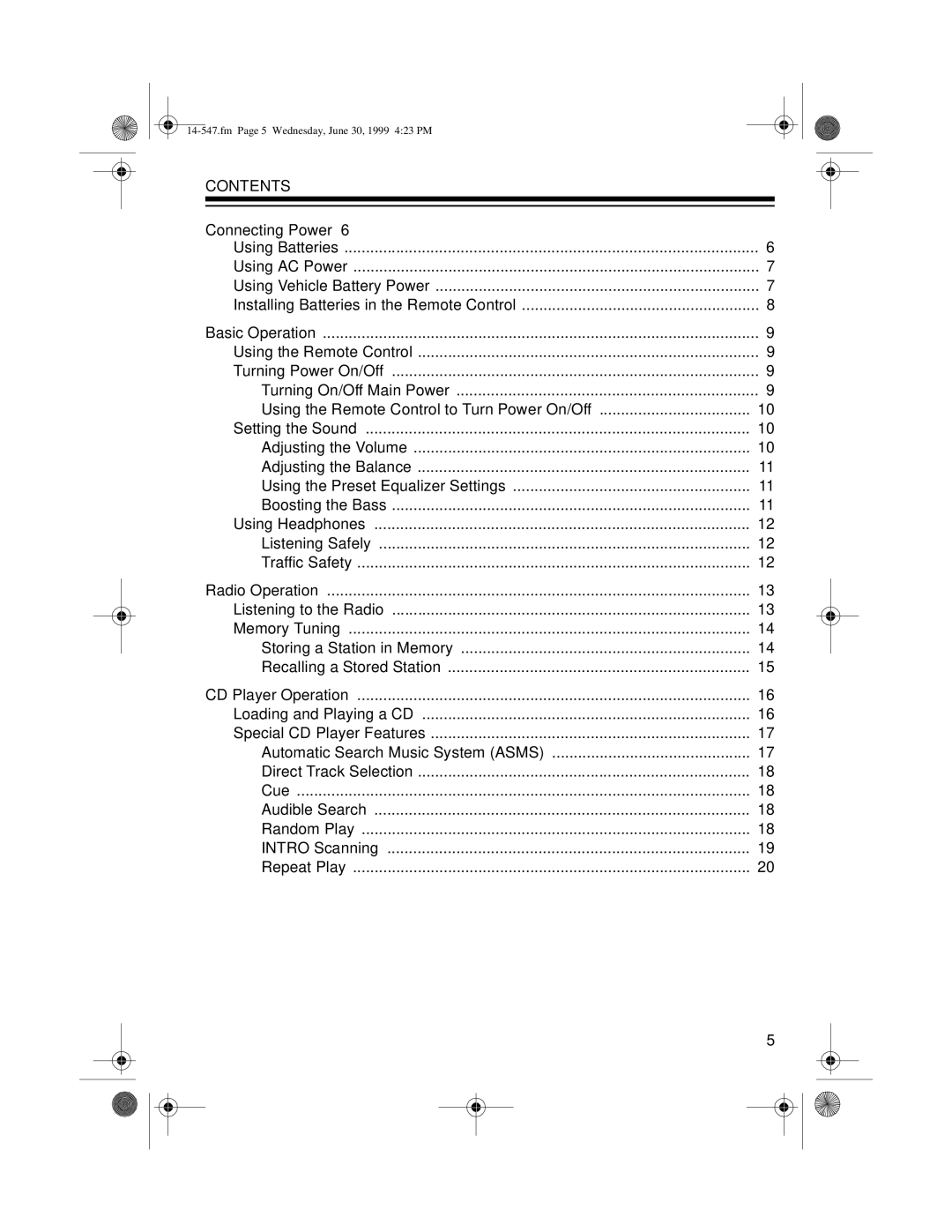 Optimus CD-3322 owner manual Contents 