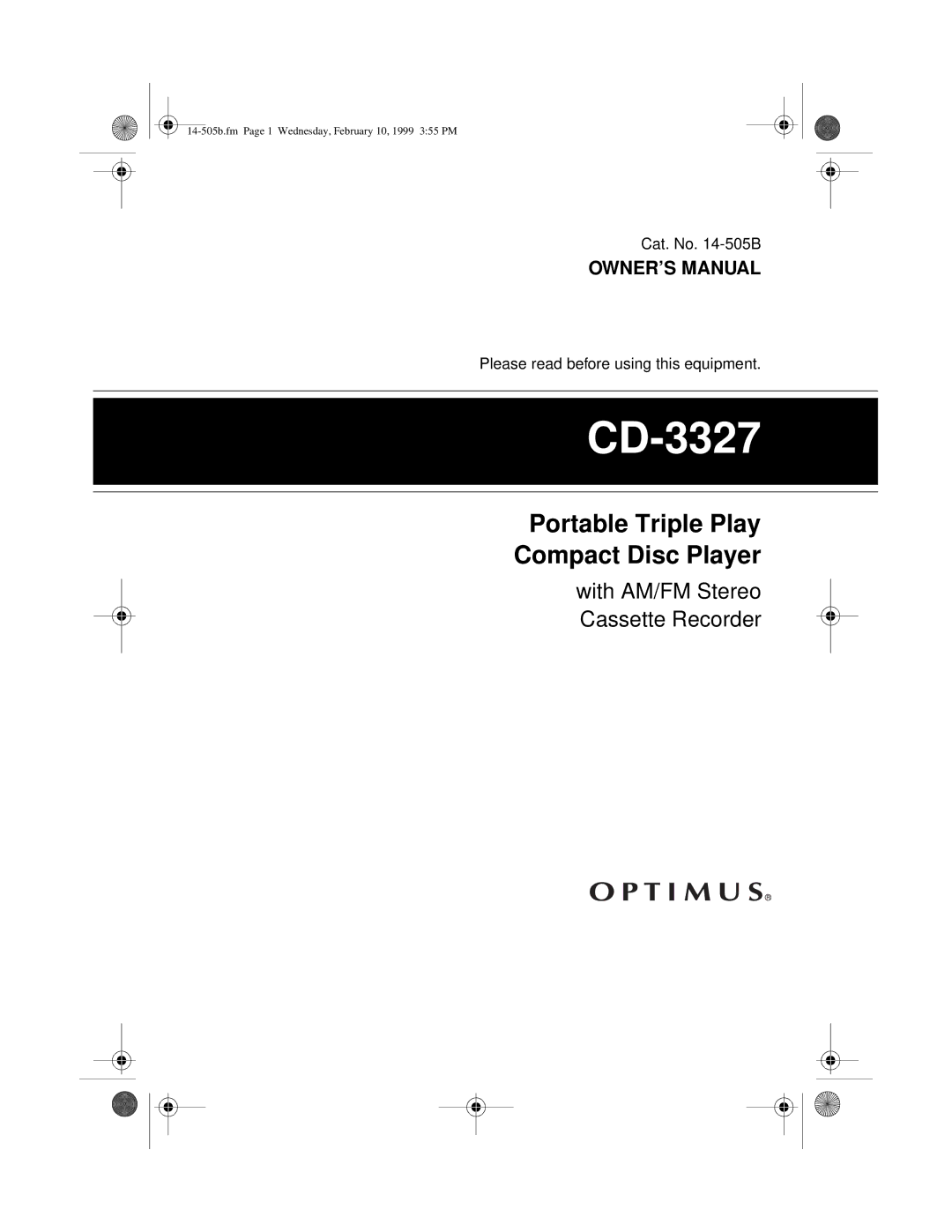 Optimus CD-3327 owner manual 