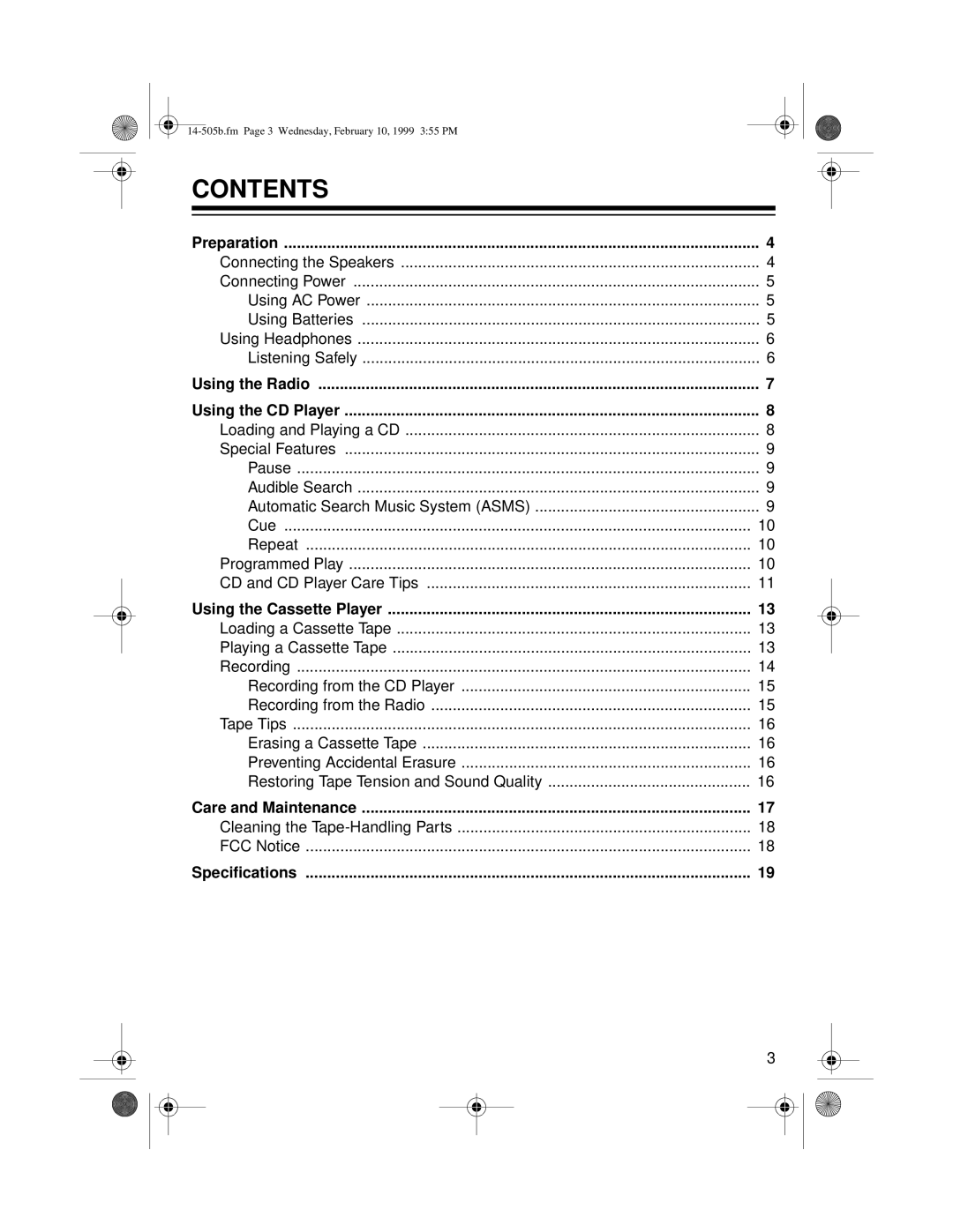 Optimus CD-3327 owner manual Contents 