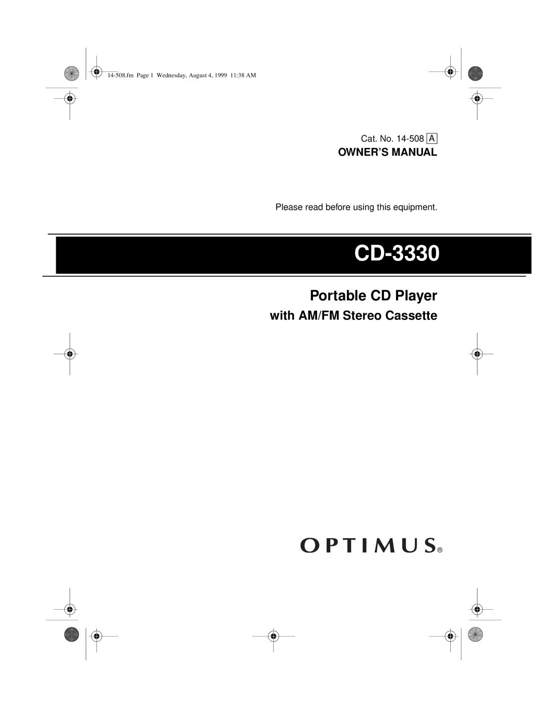 Optimus CD-3330 owner manual 