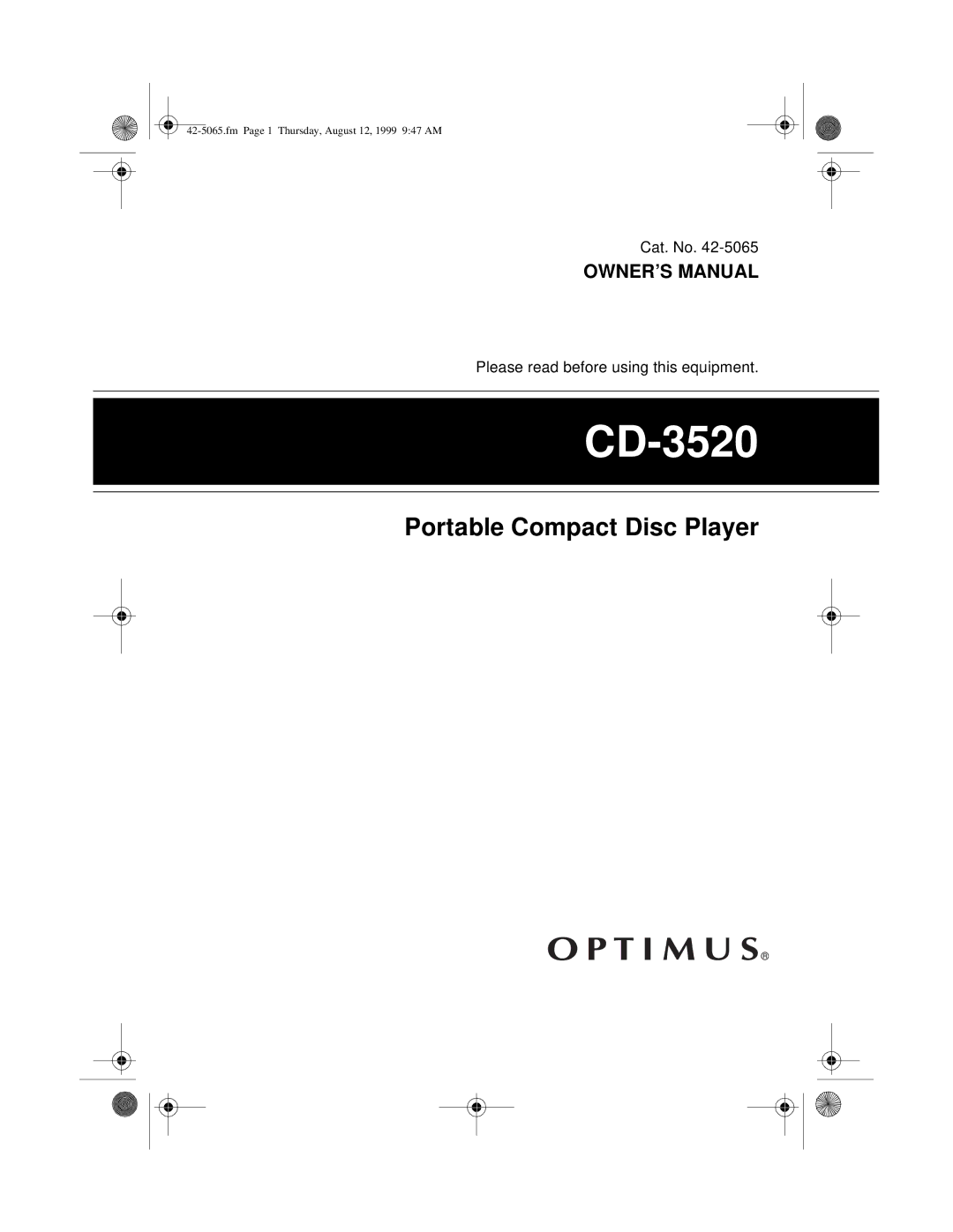 Optimus CD-3520 owner manual 