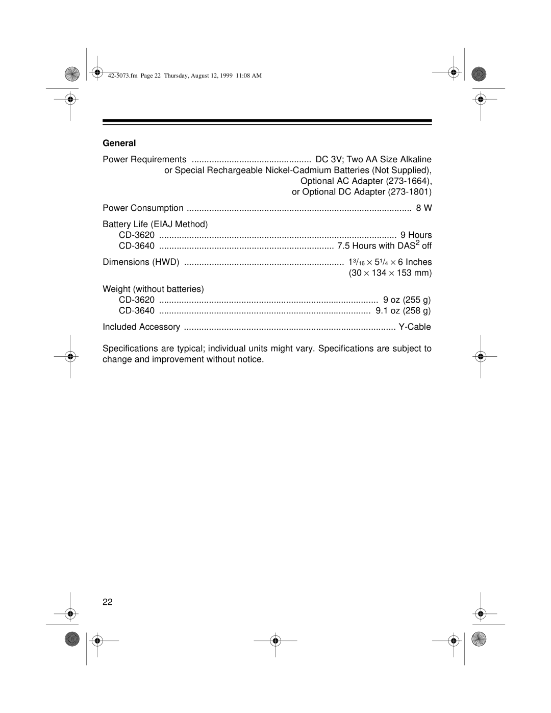 Optimus CD-3640, CD-3620 owner manual General 