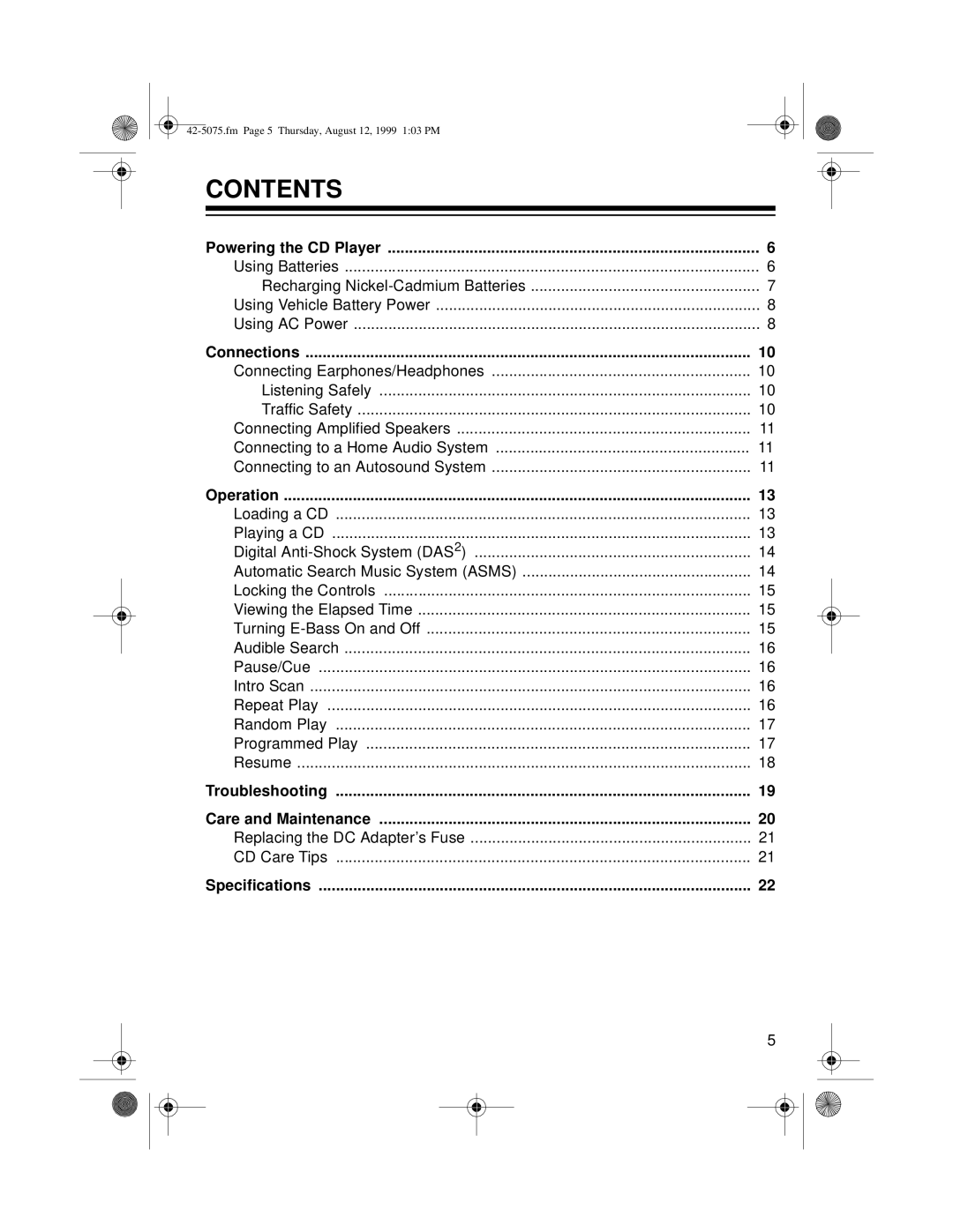 Optimus CD-3690 (42-5076), CD-3680 (42-5075) owner manual Contents 