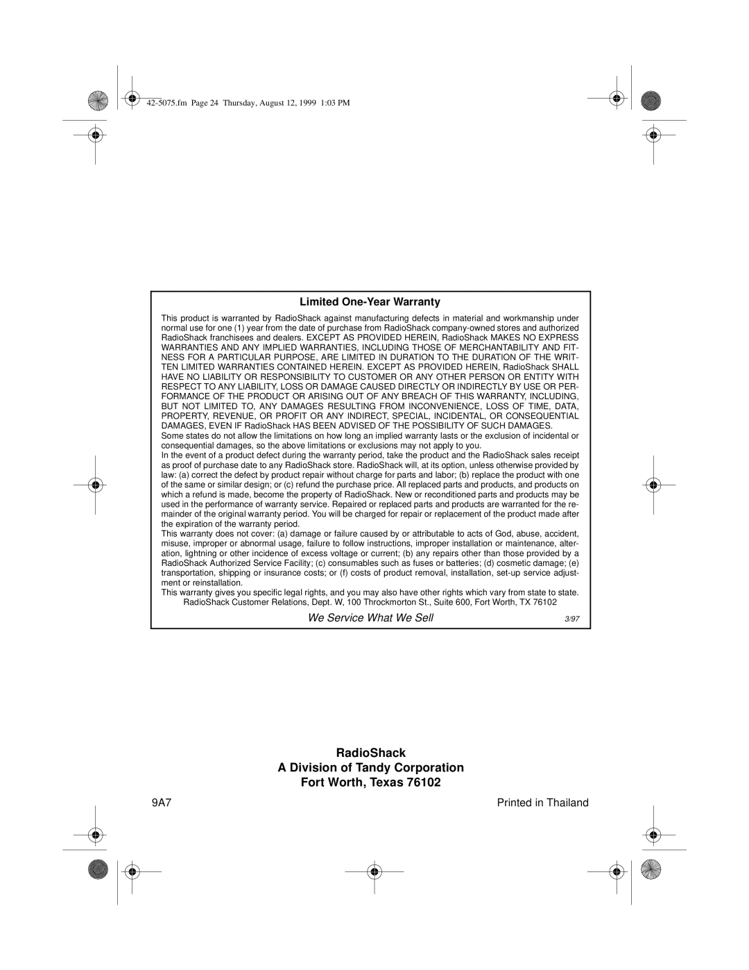 Optimus CD-3680 (42-5075), CD-3690 (42-5076) owner manual RadioShack Division of Tandy Corporation Fort Worth, Texas 