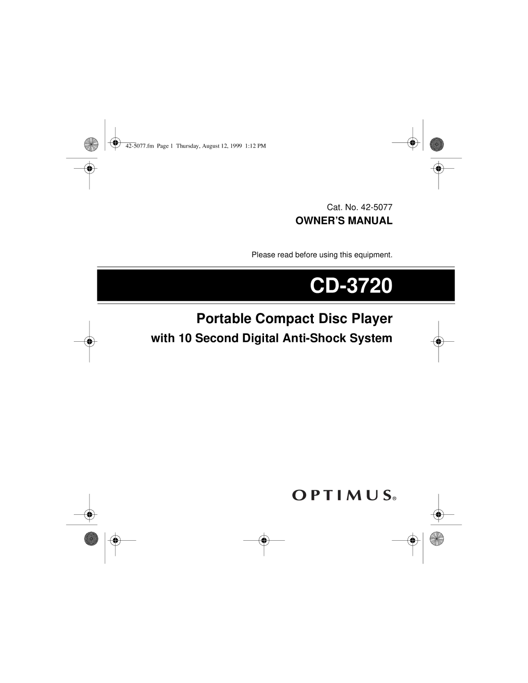 Optimus CD-3720 owner manual 