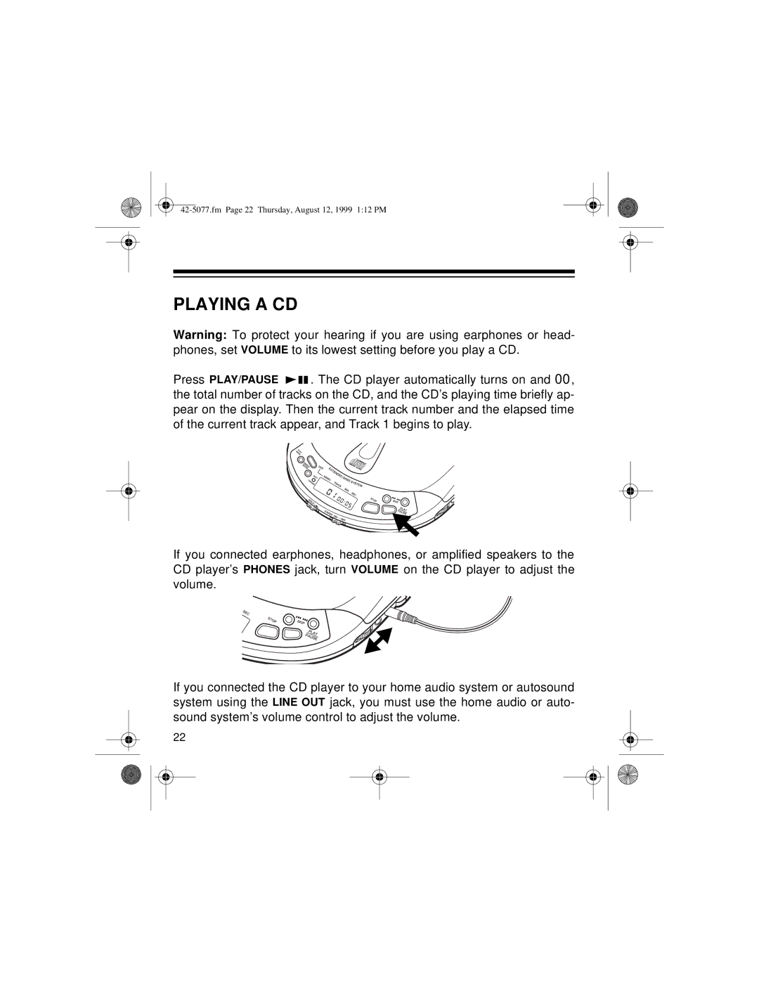 Optimus CD-3720 owner manual Playing a CD 