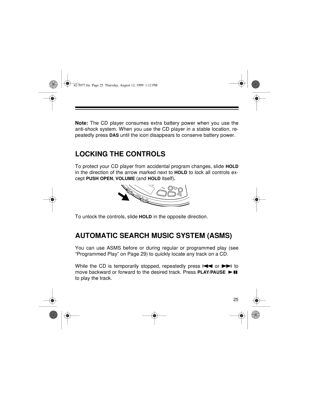 Optimus CD-3720 owner manual Locking the Controls, Automatic Search Music System Asms 